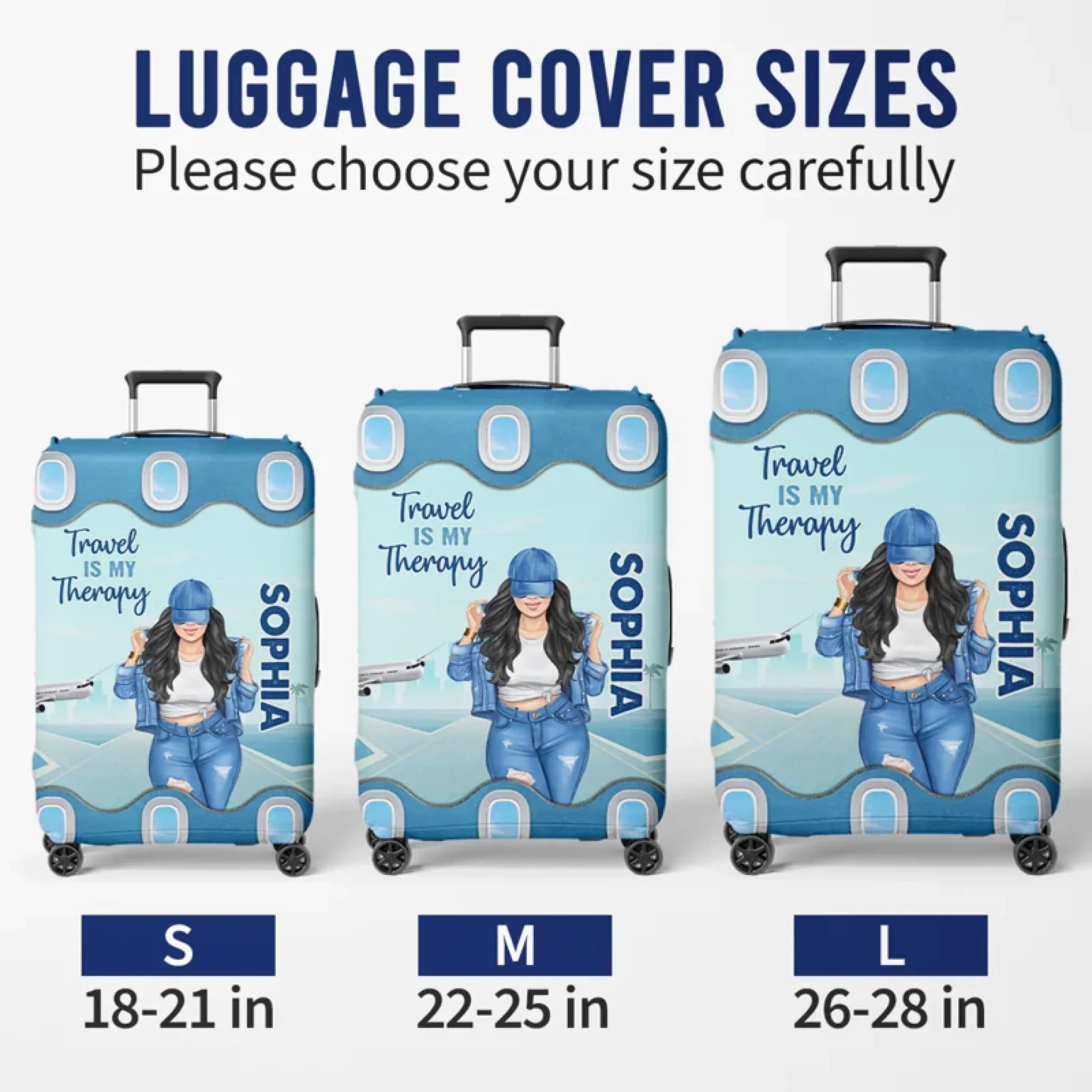 Up In The Clouds, Where I Belong - Travel Personalized Custom Luggage Cover - Summer Vacation Gift, Gift For Adventure Travel Lovers
