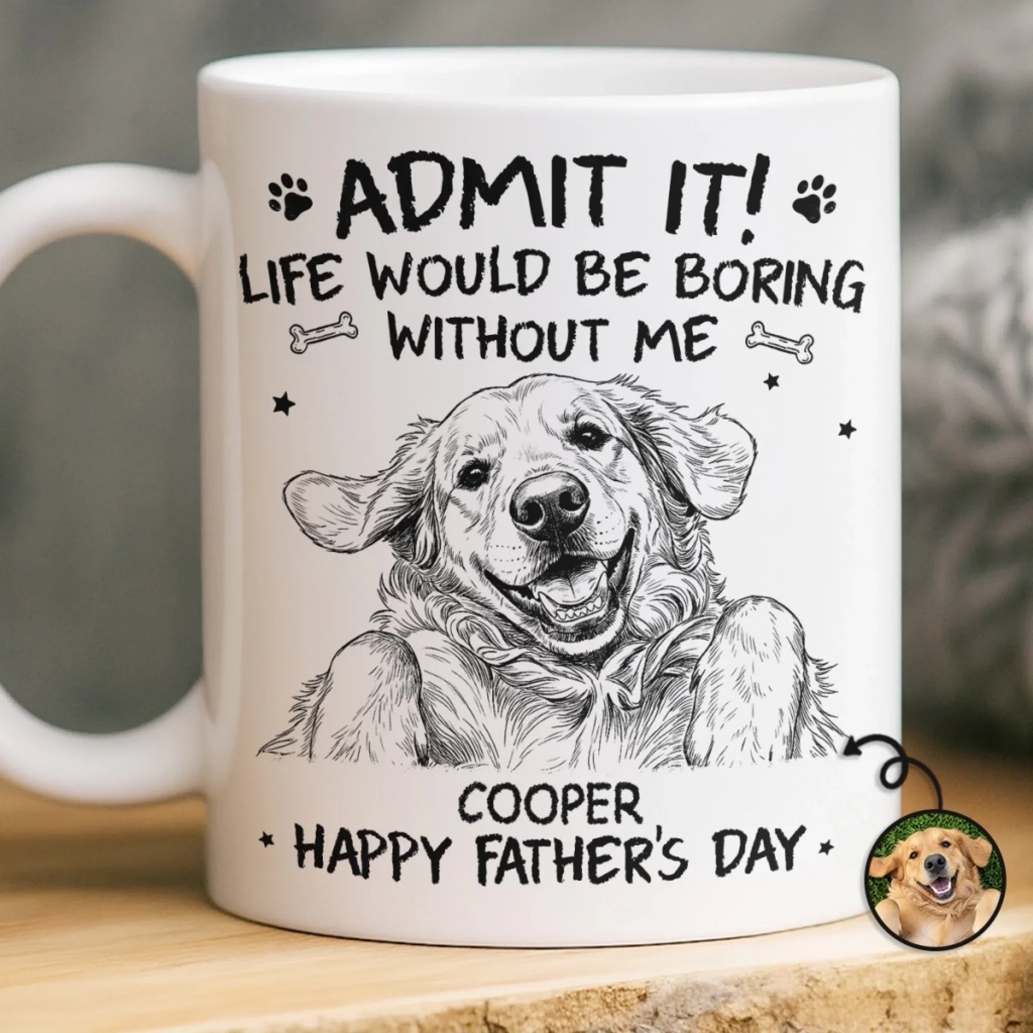 Custom Photo Mug - Personalized Father's Day Birthday Gifts For Dog Cat Lovers, Dog Dad And Mom, Cat Owners - My Best Friend Has Paws