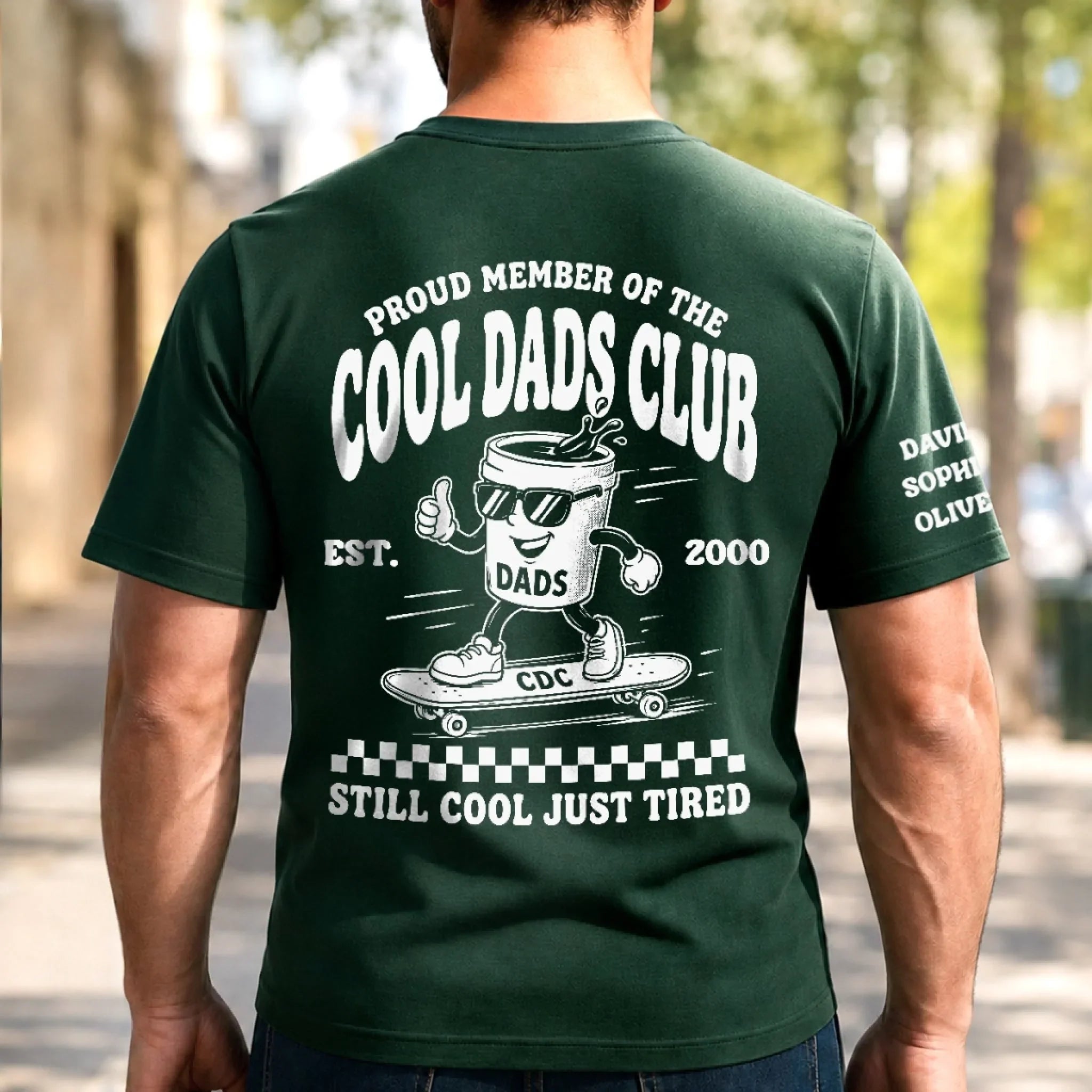 Custom Back Printed Shirt - Personalized Father's Day Birthday Gifts For Dad, Grandpa - Still Cool Just Tired