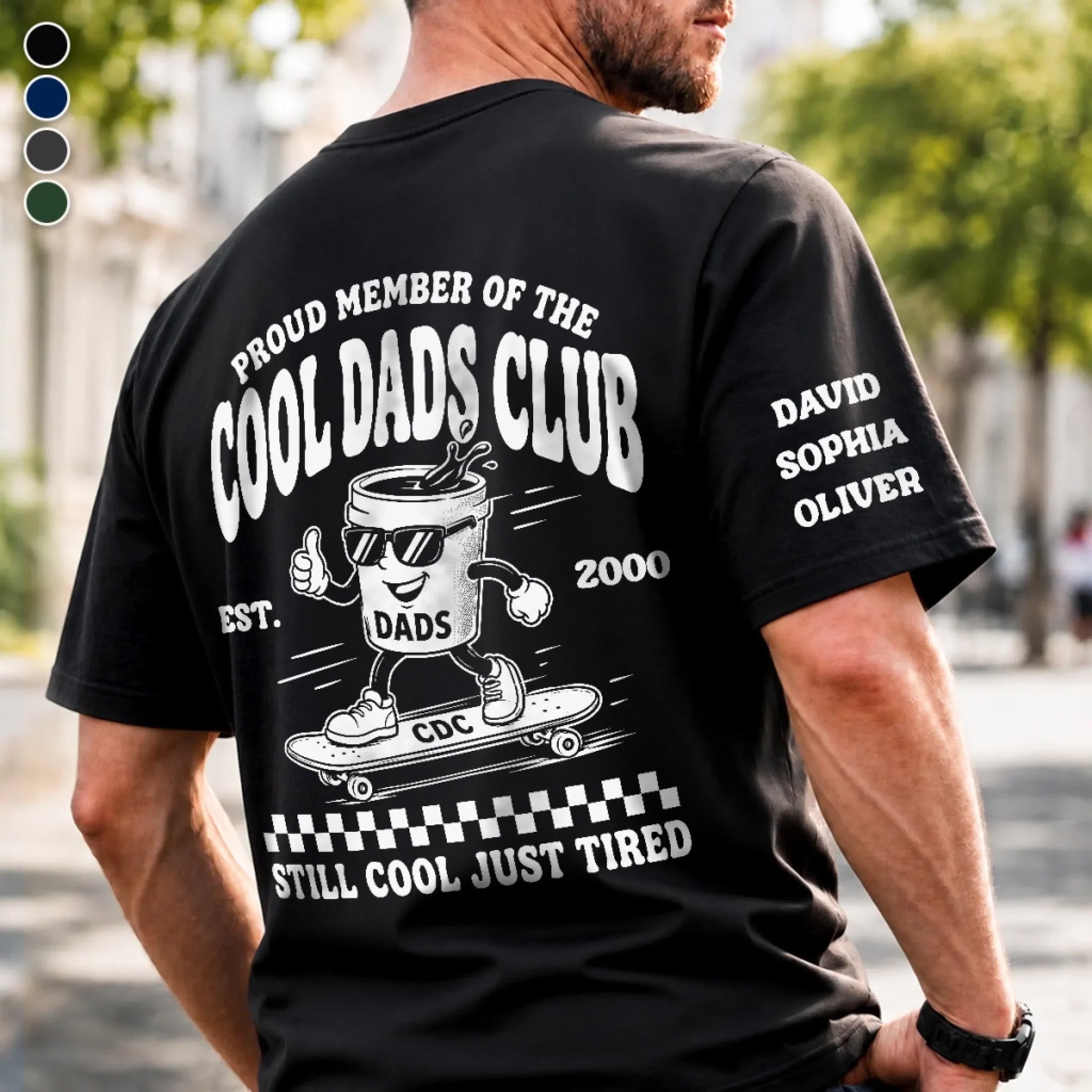 Custom Back Printed Shirt - Personalized Father's Day Birthday Gifts For Dad, Grandpa - Still Cool Just Tired