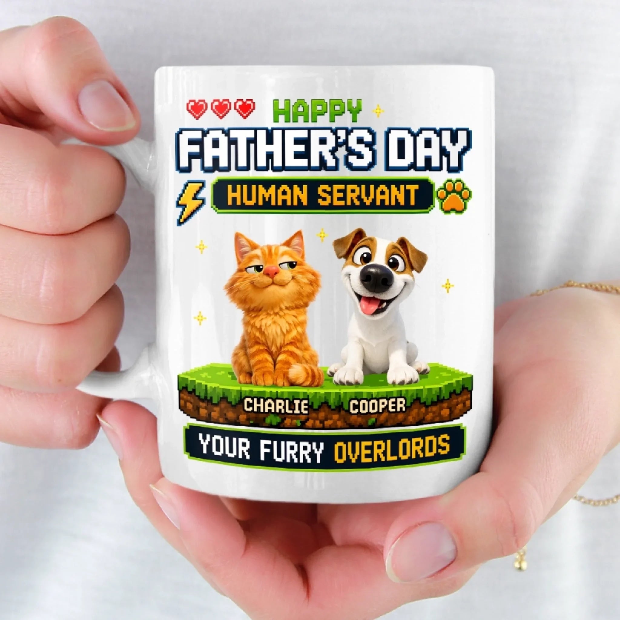 Custom Mug - Personalized Father's Day Birthday Gifts For Dog Cat Lovers, Dog Dad And Mom, Cat Owners - From Your Furry Overlords