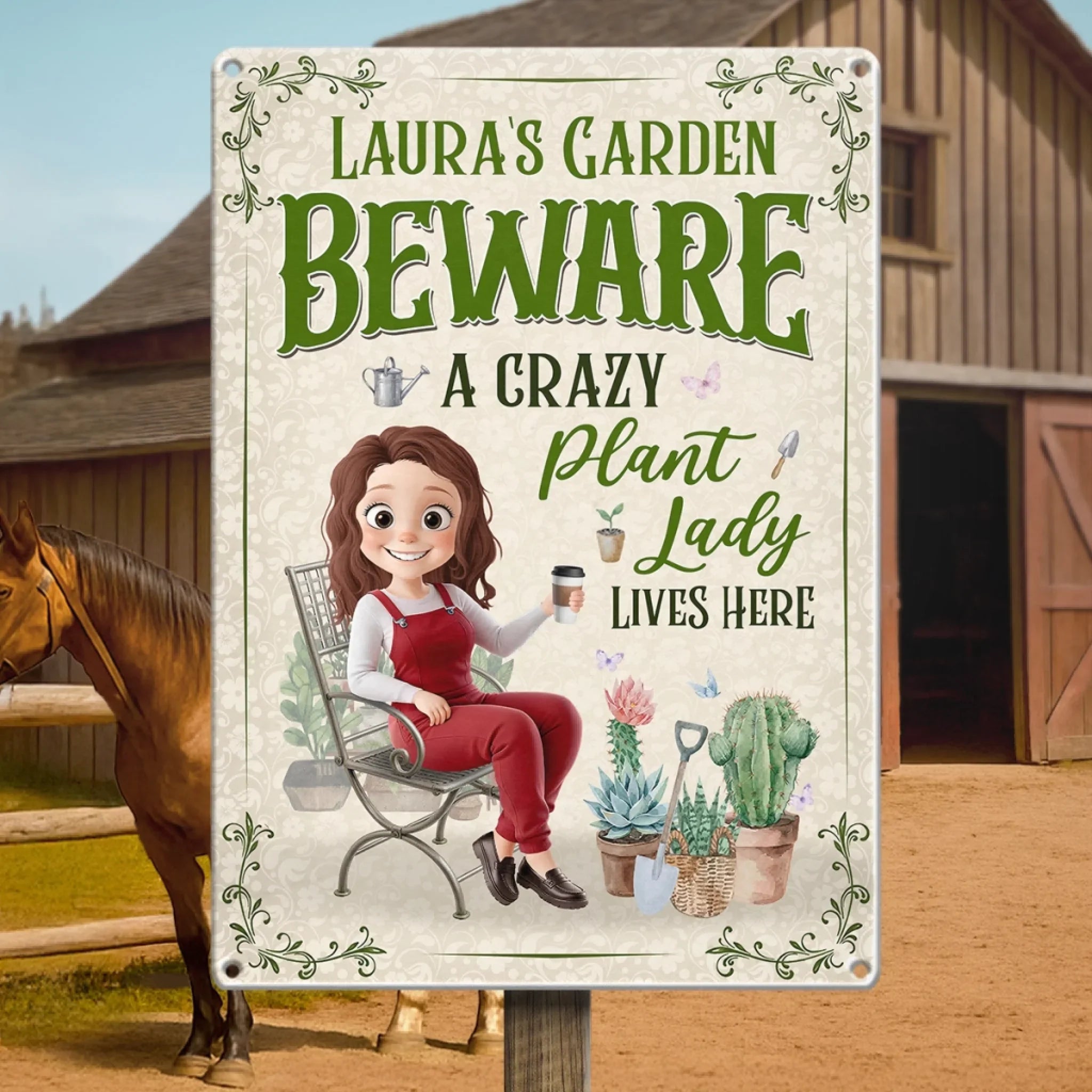 Custom Home Decor Metal Sign - Personalized Birthday Garden Gifts For Gardeners - Her Green Kingdom, Her Rules