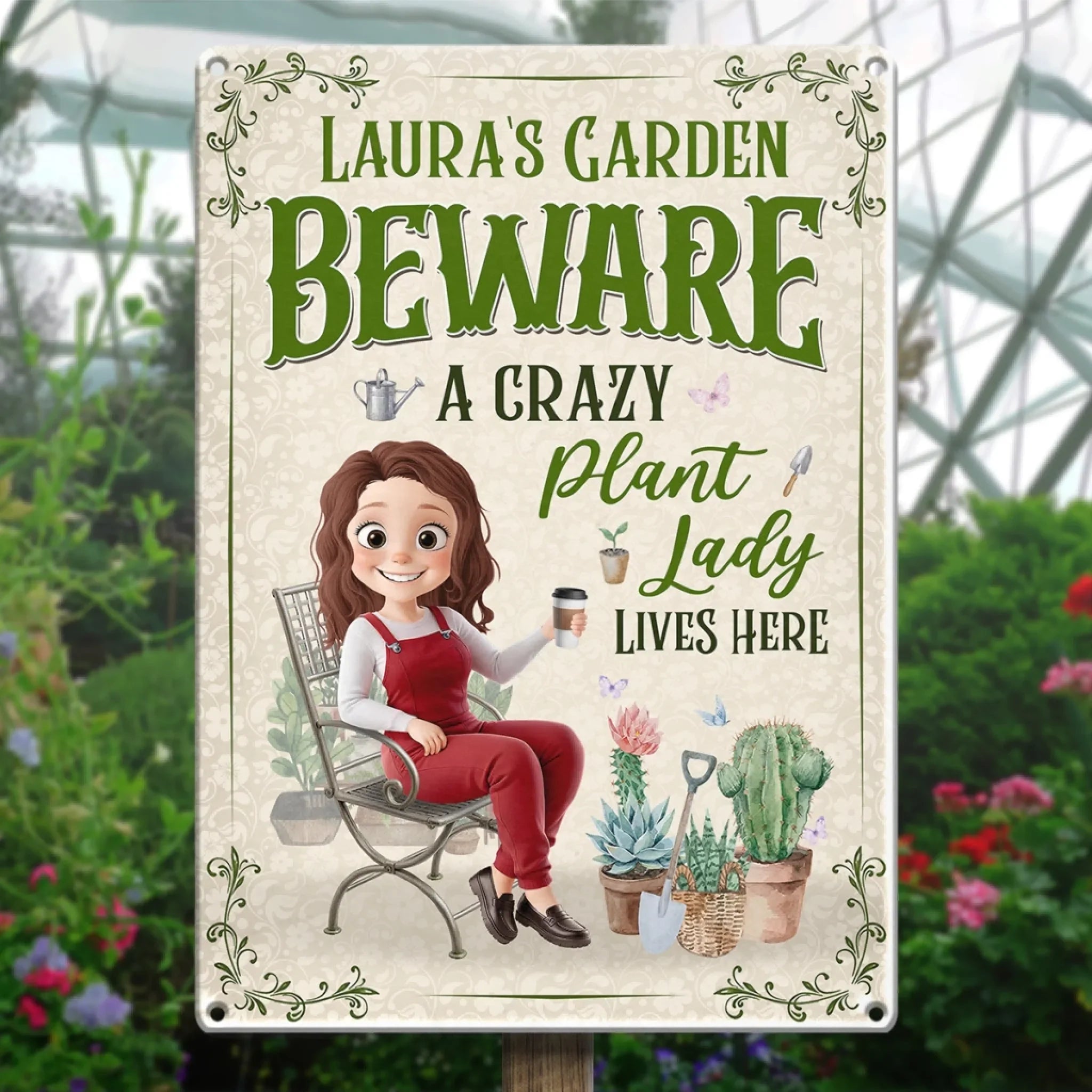 Custom Home Decor Metal Sign - Personalized Birthday Garden Gifts For Gardeners - Her Green Kingdom, Her Rules