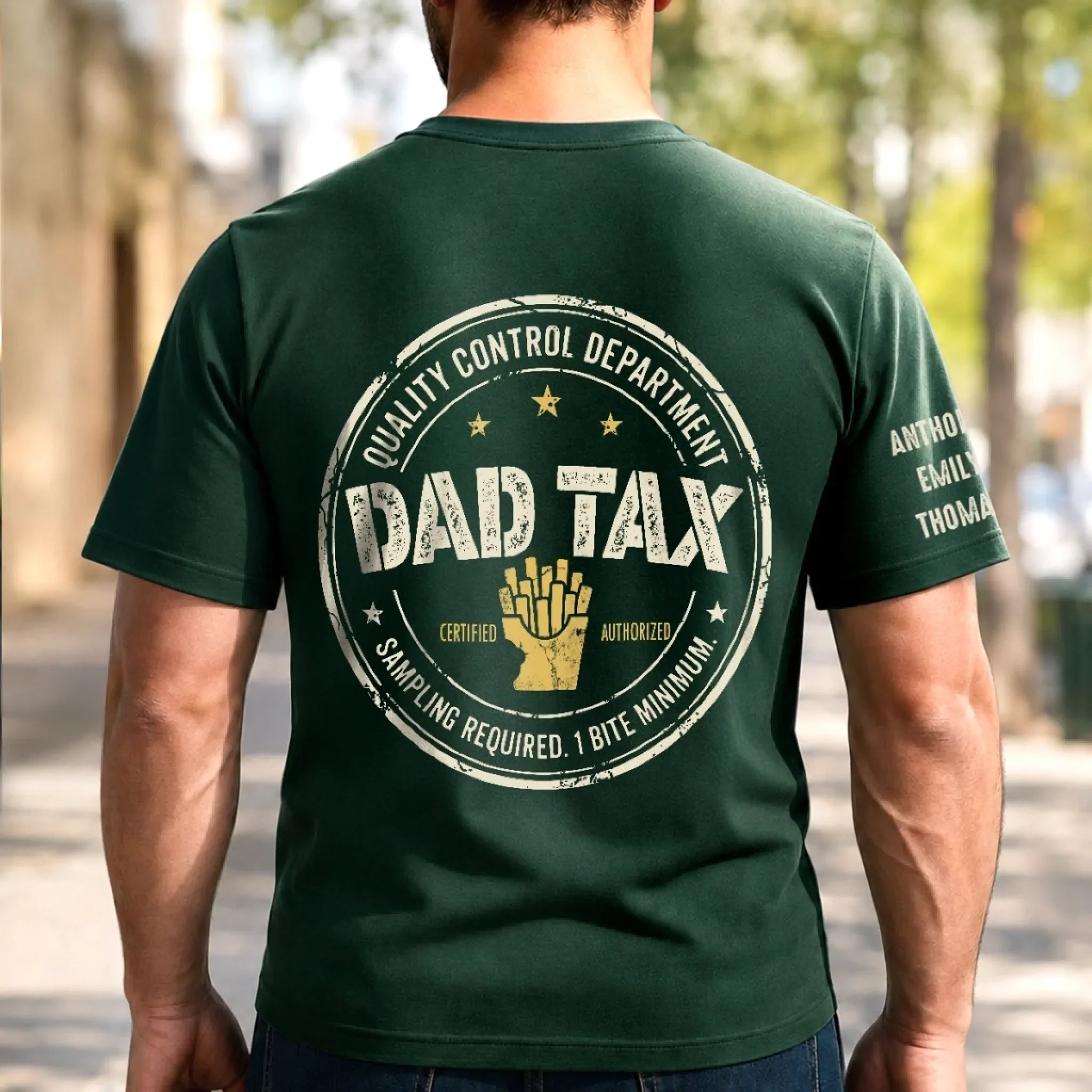 Custom Dad Tax T-Shirt - Personalized Father's Day Birthday Gifts For Dad, Grandpa - Dad Tax Certified