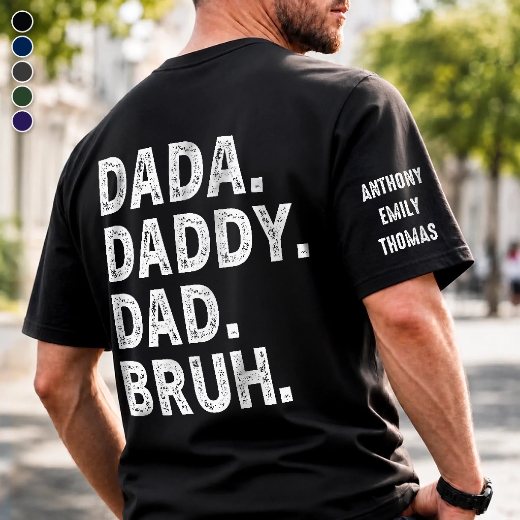 Custom T-Shirt - Personalized Father's Day Birthday Gifts For Dad, Grandpa - Promoted To Bruh