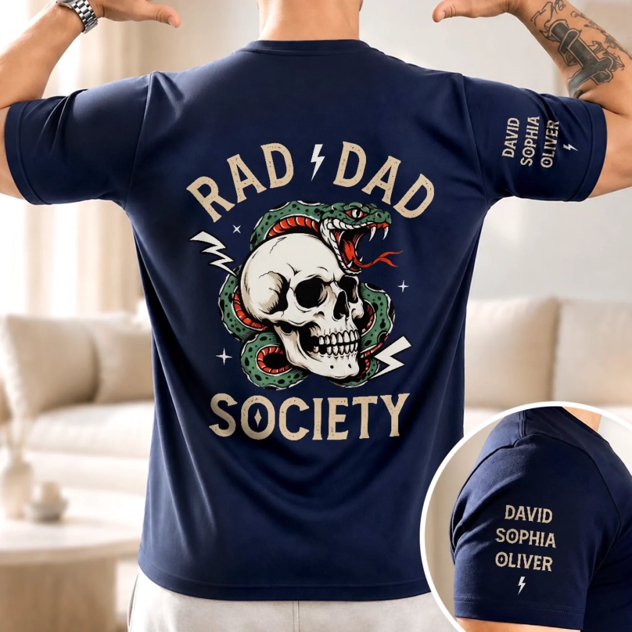 Custom T-Shirt - Personalized Father's Day Birthday Gifts For Dad, Grandpa - Rad Dad Legend