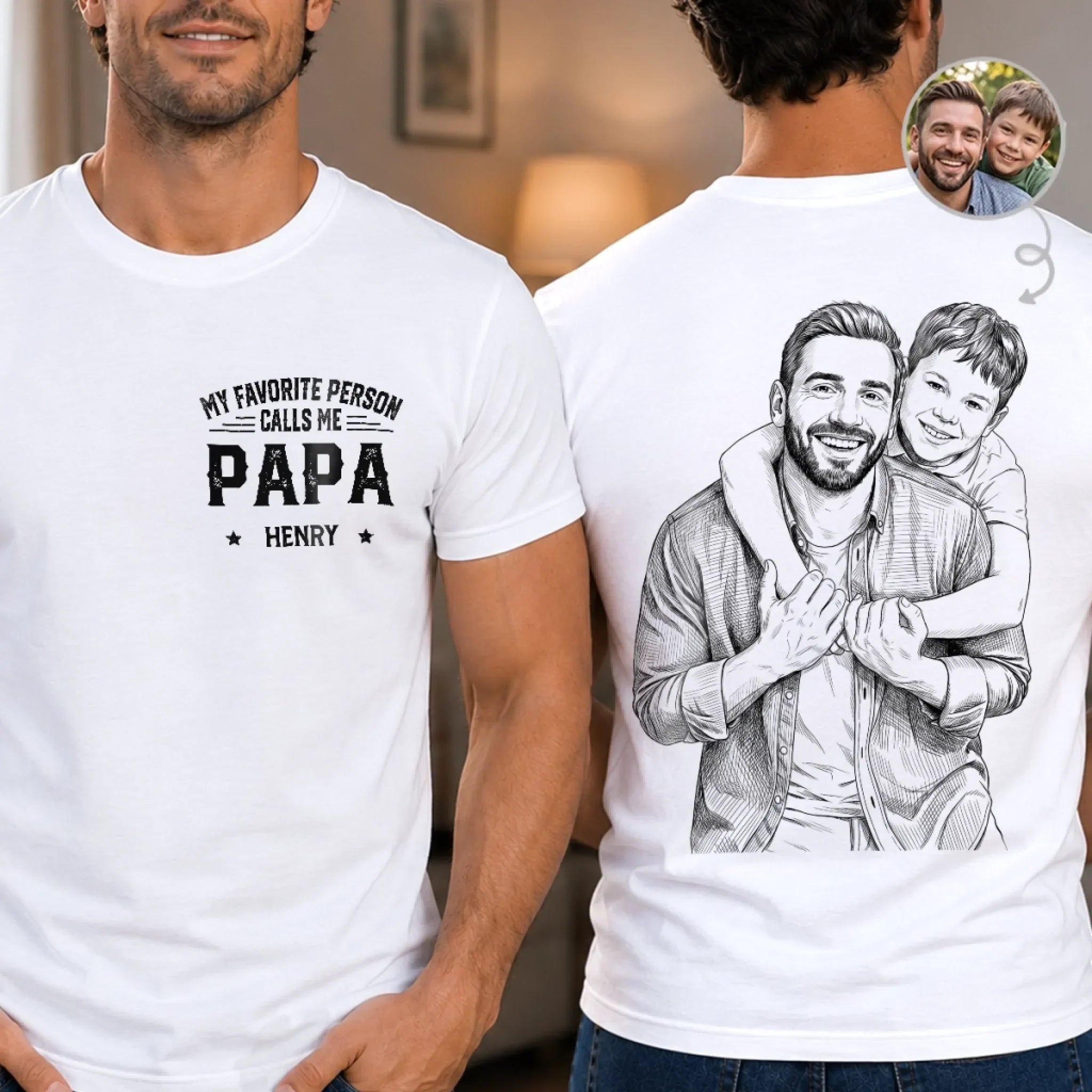 Custom Photo Unisex T-shirt - Personalized Father's Day Birthday Gifts For Dad, Grandpa - Reserved For My Favorite