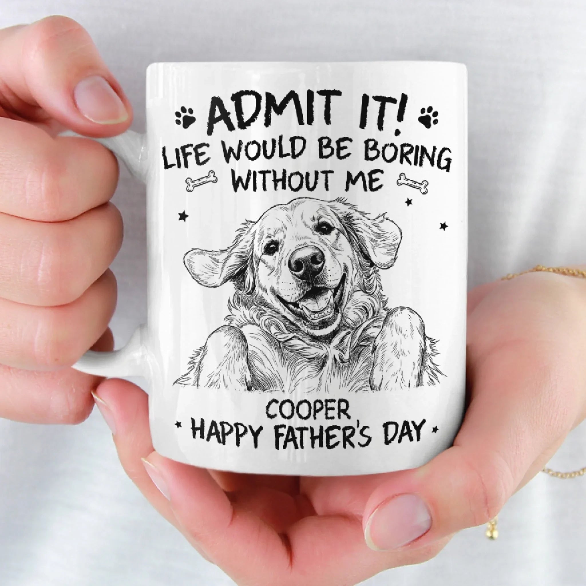 Custom Photo Mug - Personalized Father's Day Birthday Gifts For Dog Cat Lovers, Dog Dad And Mom, Cat Owners - My Best Friend Has Paws