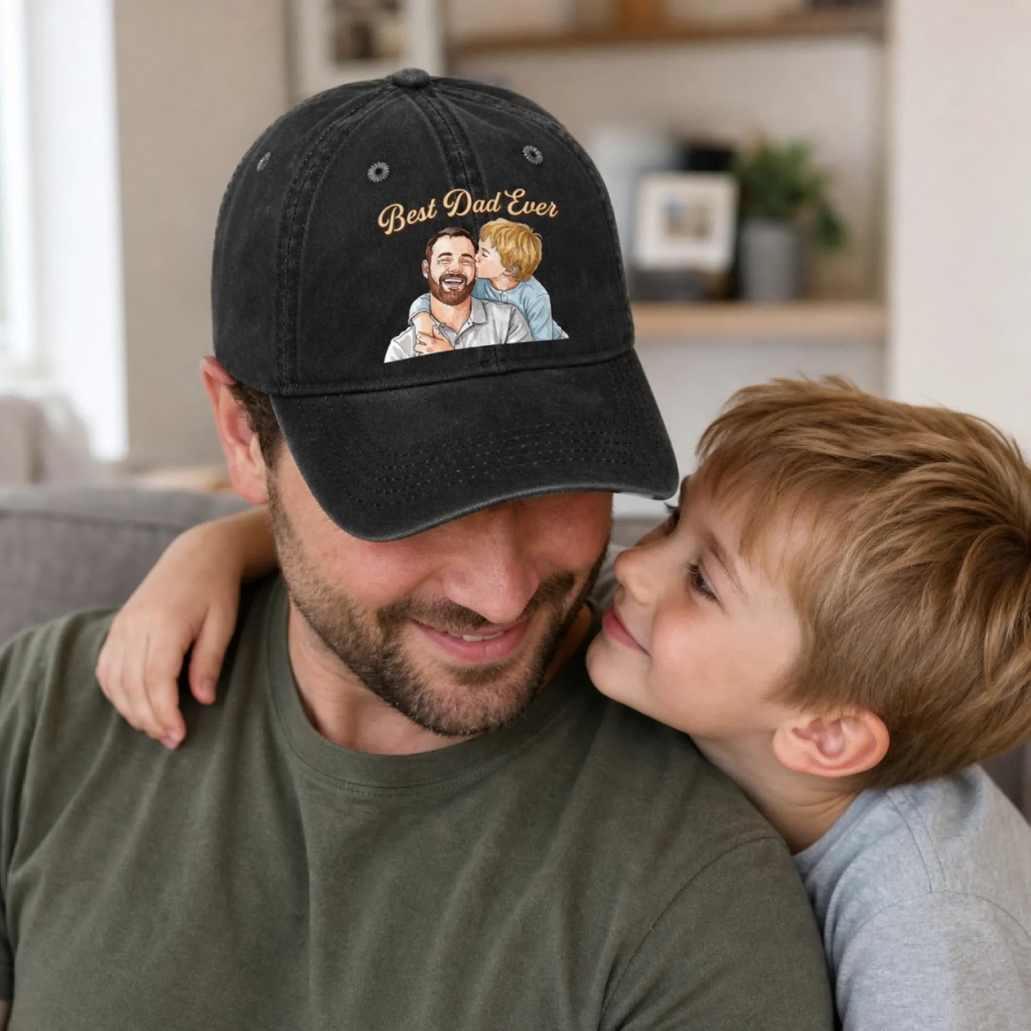 Custom Photo Cap - Personalized Father's Day Birthday Gifts For Dad, Grandpa - The Best Memories Start With Dad