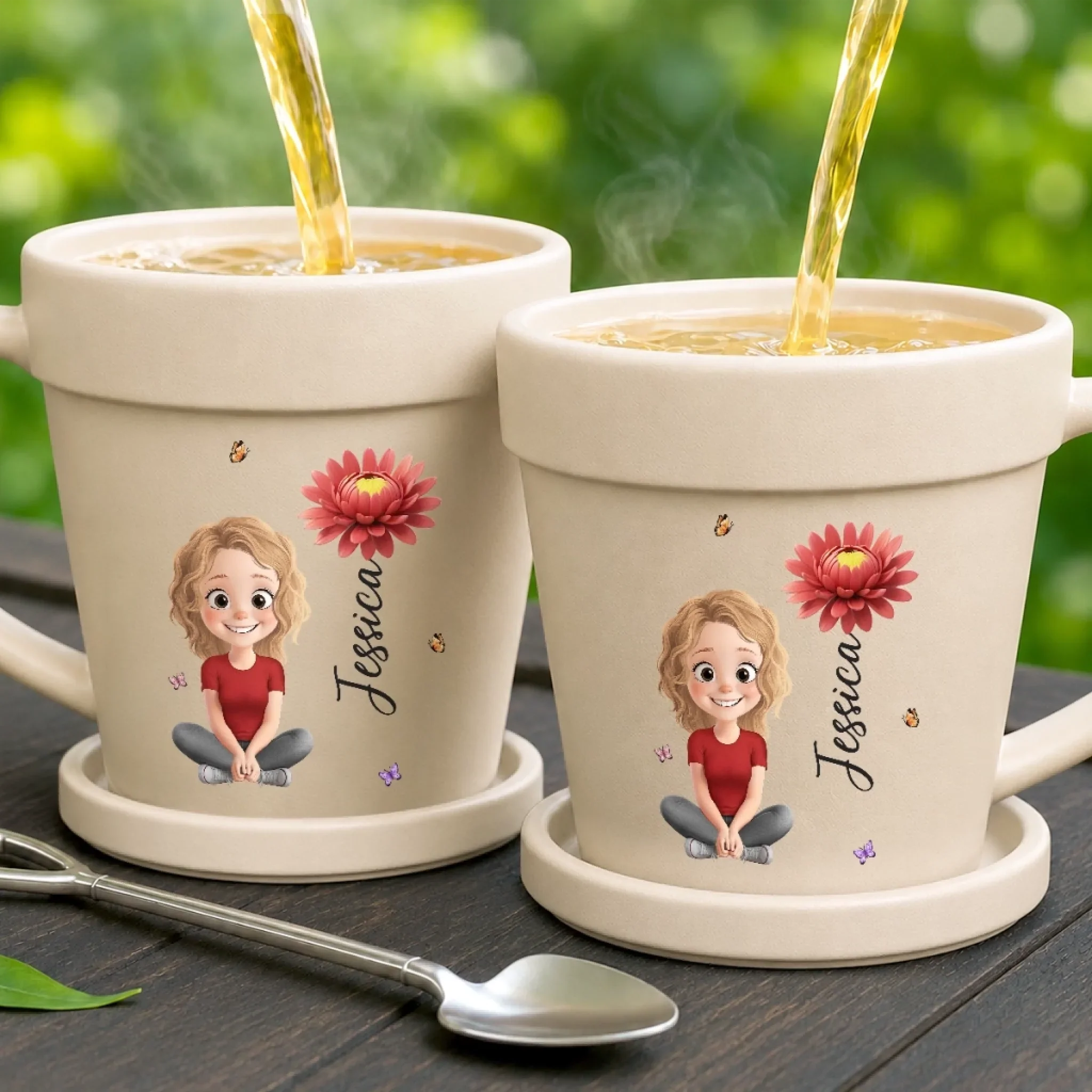 Custom Plant Pot Ceramic Mug - Personalized Birthday Garden Gifts For Gardeners - Healing One Plant At Once