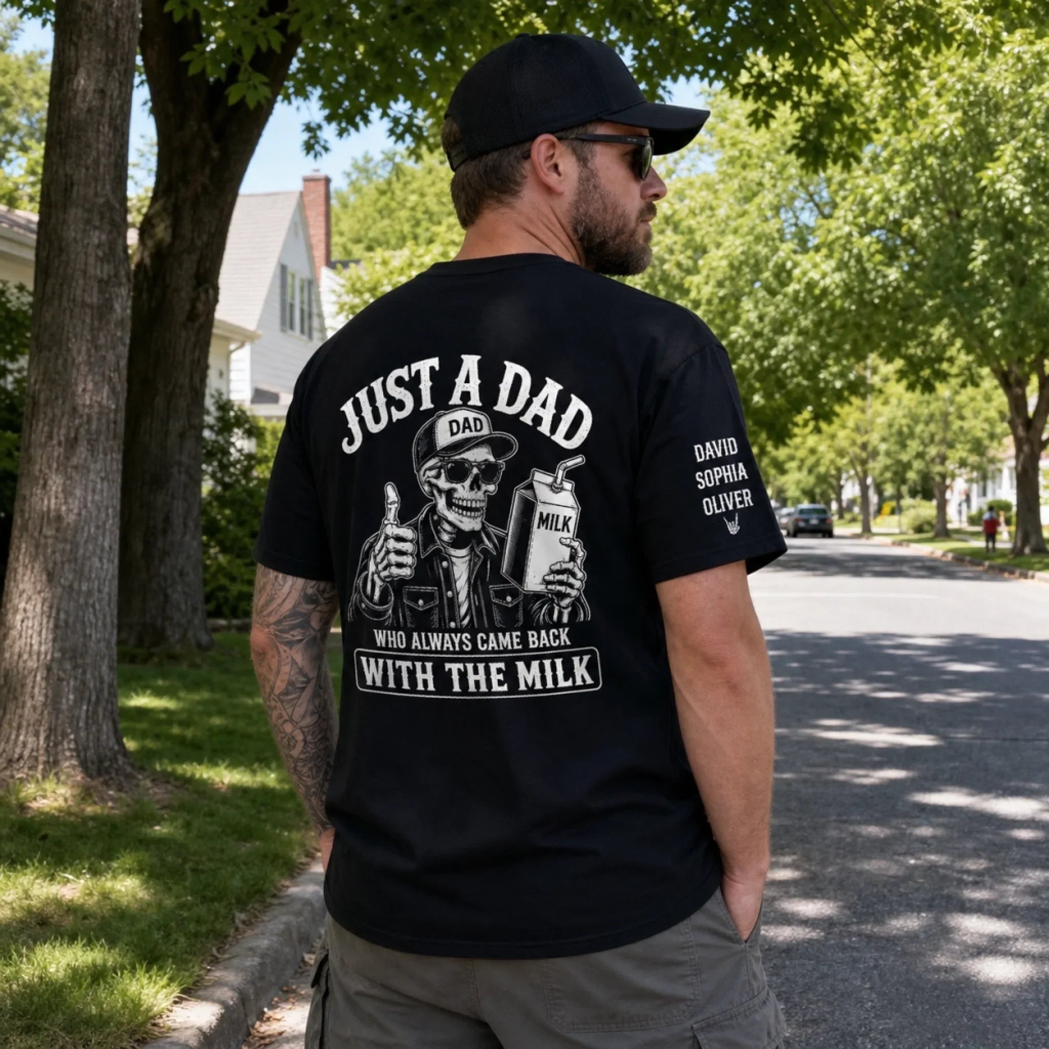 Custom Back Printed Shirt - Personalized Father's Day Birthday Gifts For Dad, Grandpa - Just A Dad