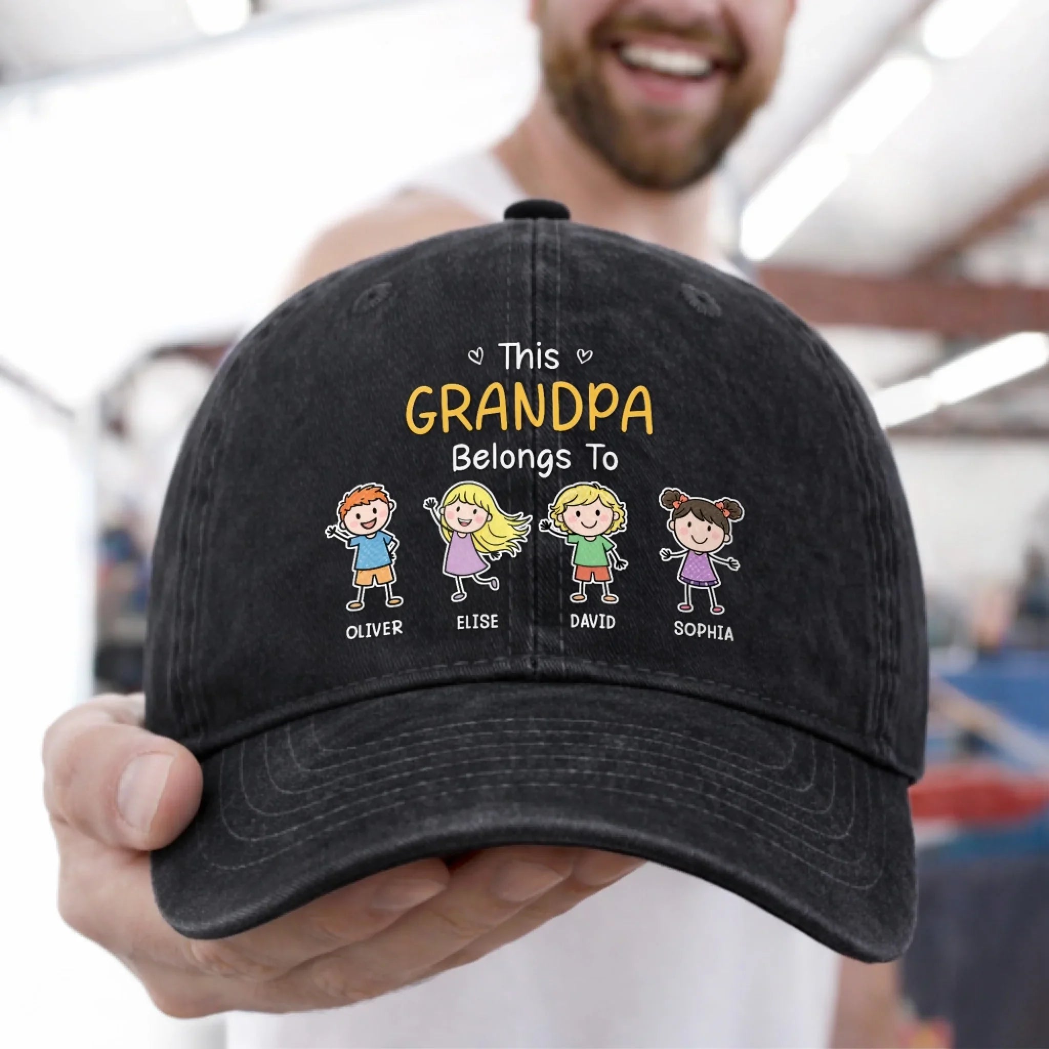 Custom Cap - Personalized Father's Day Gifts For Dad, Grandpa - Built Strong, Raised Better