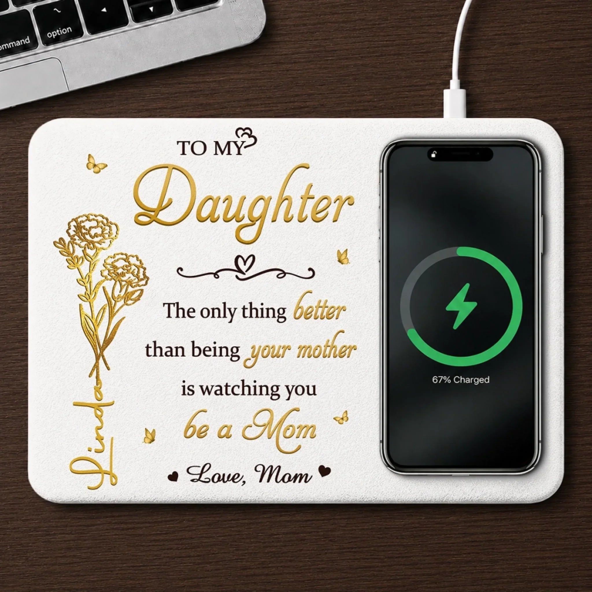 Custom Charging Mat - Personalized Birthday Gifts For Daughter - Forever Proud To Call You My Daughter