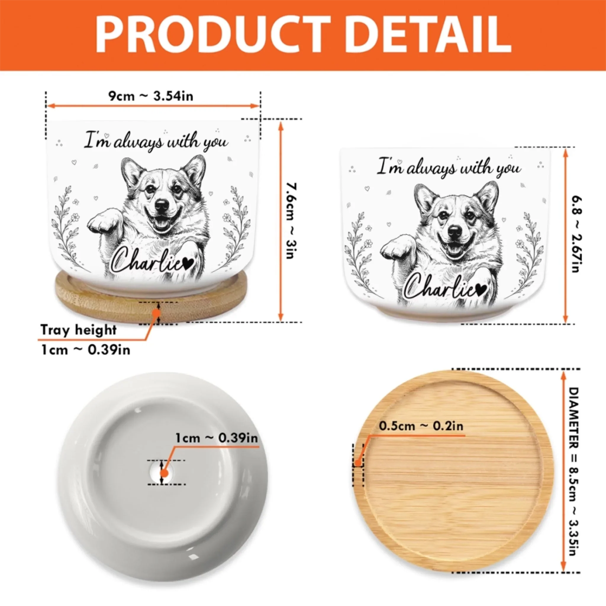 Custom Photo Home Decor Ceramic Plant Pot - Personalized Pet Memorial Sympathy Gifts For Dogs, Cats - Forever Loved Never Forgotten