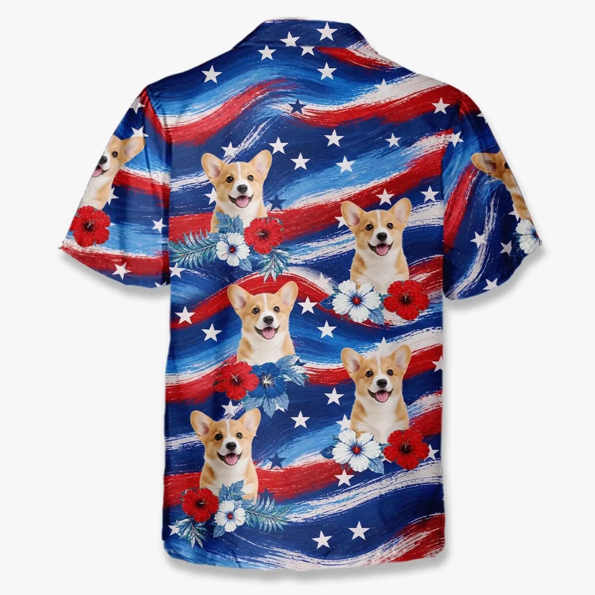 Custom Photo Unisex Tropical Hawaiian Aloha Shirt - Personalized Summer Vacation And Travel Gifts For Dog Cat Lovers, Dog Dad And Mom, Cat Owners - My Favorite Travel Companion Has Paws
