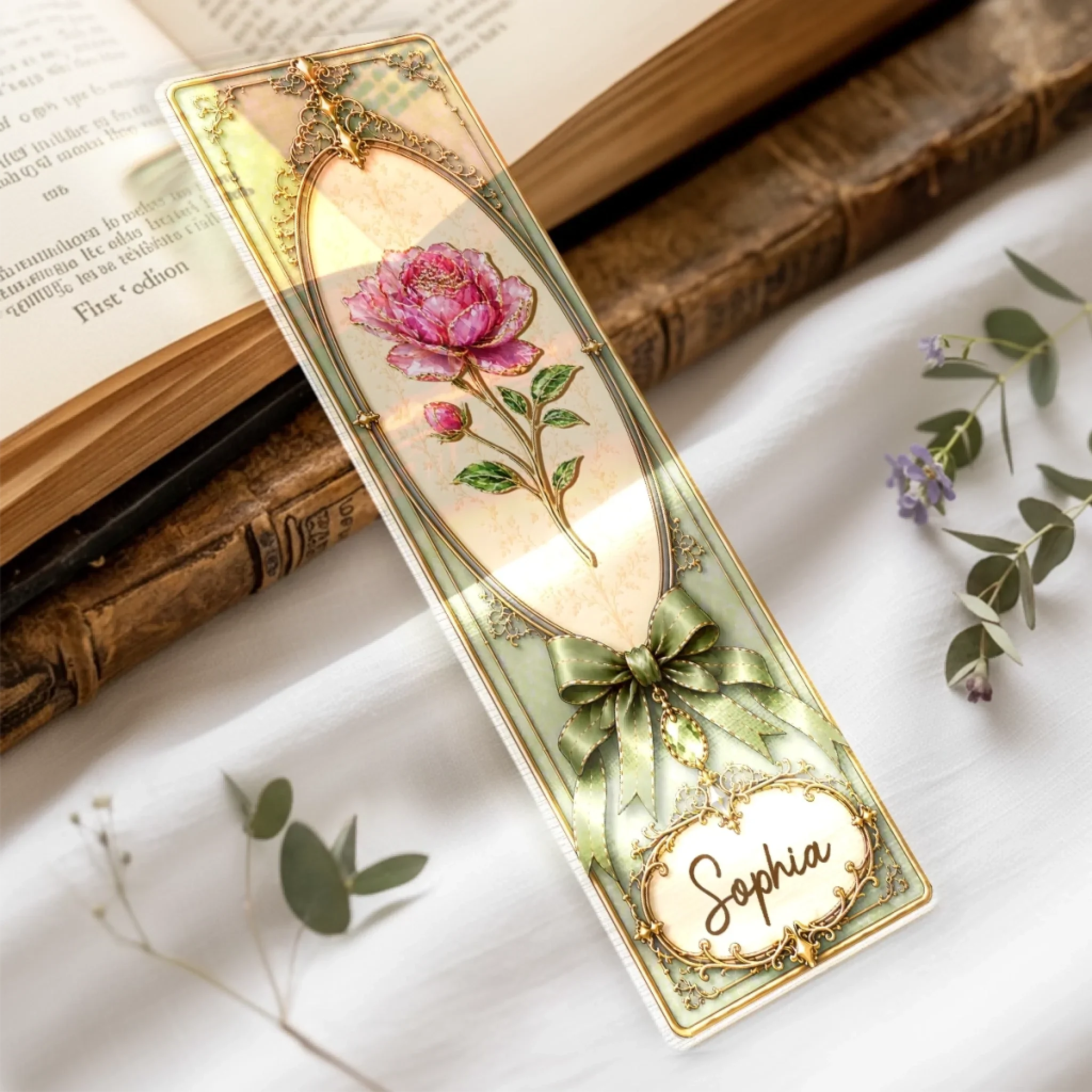 Custom Clear Acrylic Bookmark - Personalized Bookish Gifts For Book Lovers, Bookworms, Readers - Where Stories Bloom