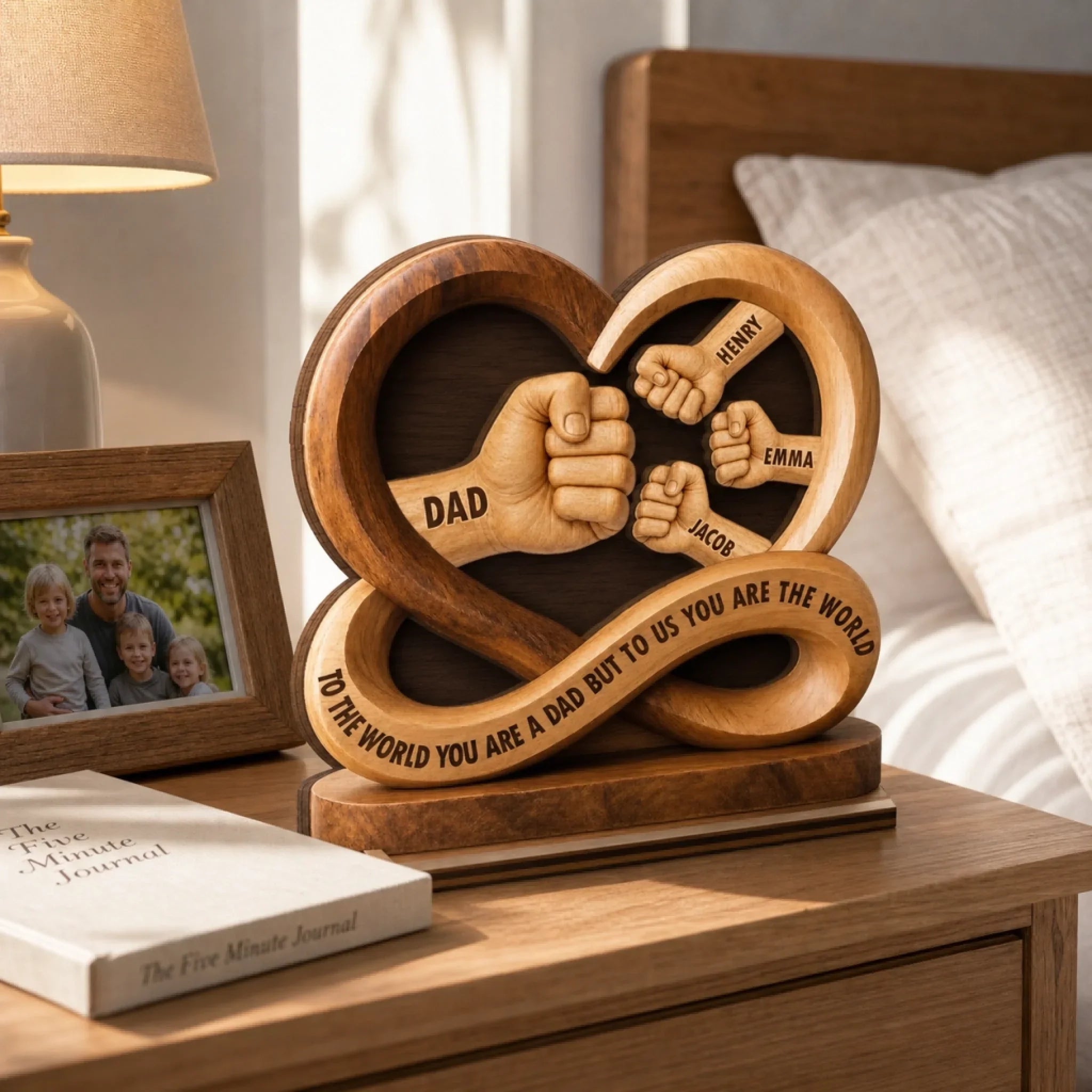 Custom 2-Layered Wooden Plaque - Personalized Father's Day Birthday Gifts For Dad, Grandpa - Proud To Be Your Kids
