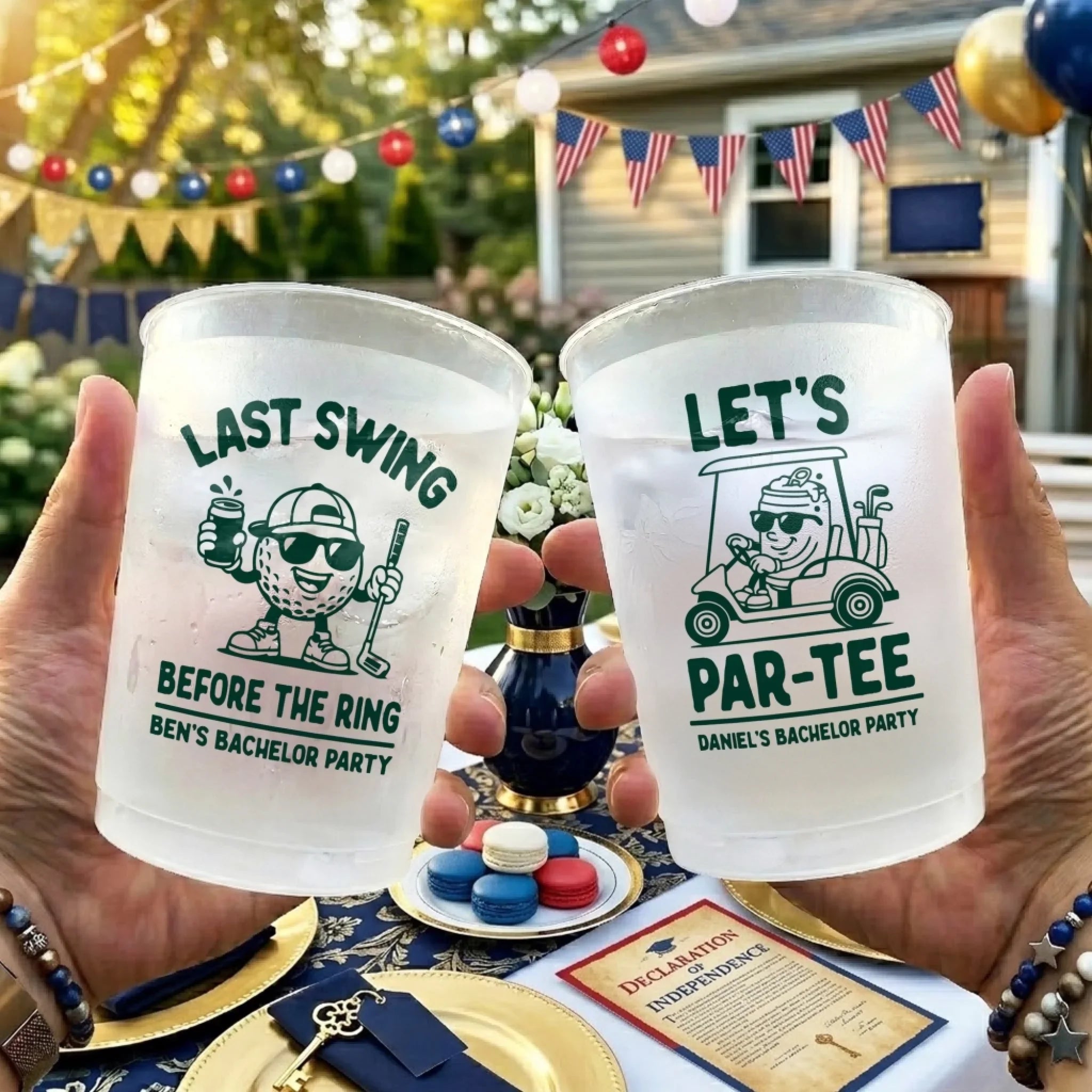 Custom Bachelor Golf Party Cups - Personalized Birthday Gifts For Golf Lovers, Sports Fans, Sports Lovers - Fairways And Good Days