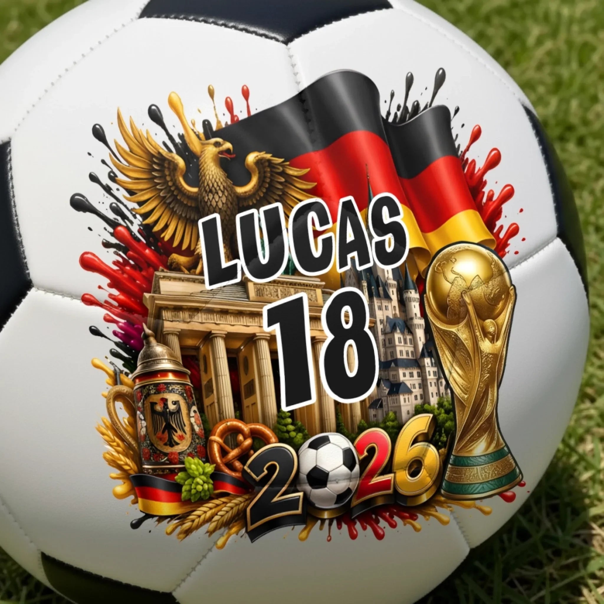 Custom World Football Soccer Ball - Personalized Birthday Gifts For Football Lovers, Sports Fans, Sports Lovers - My Lucky Number, My Nation