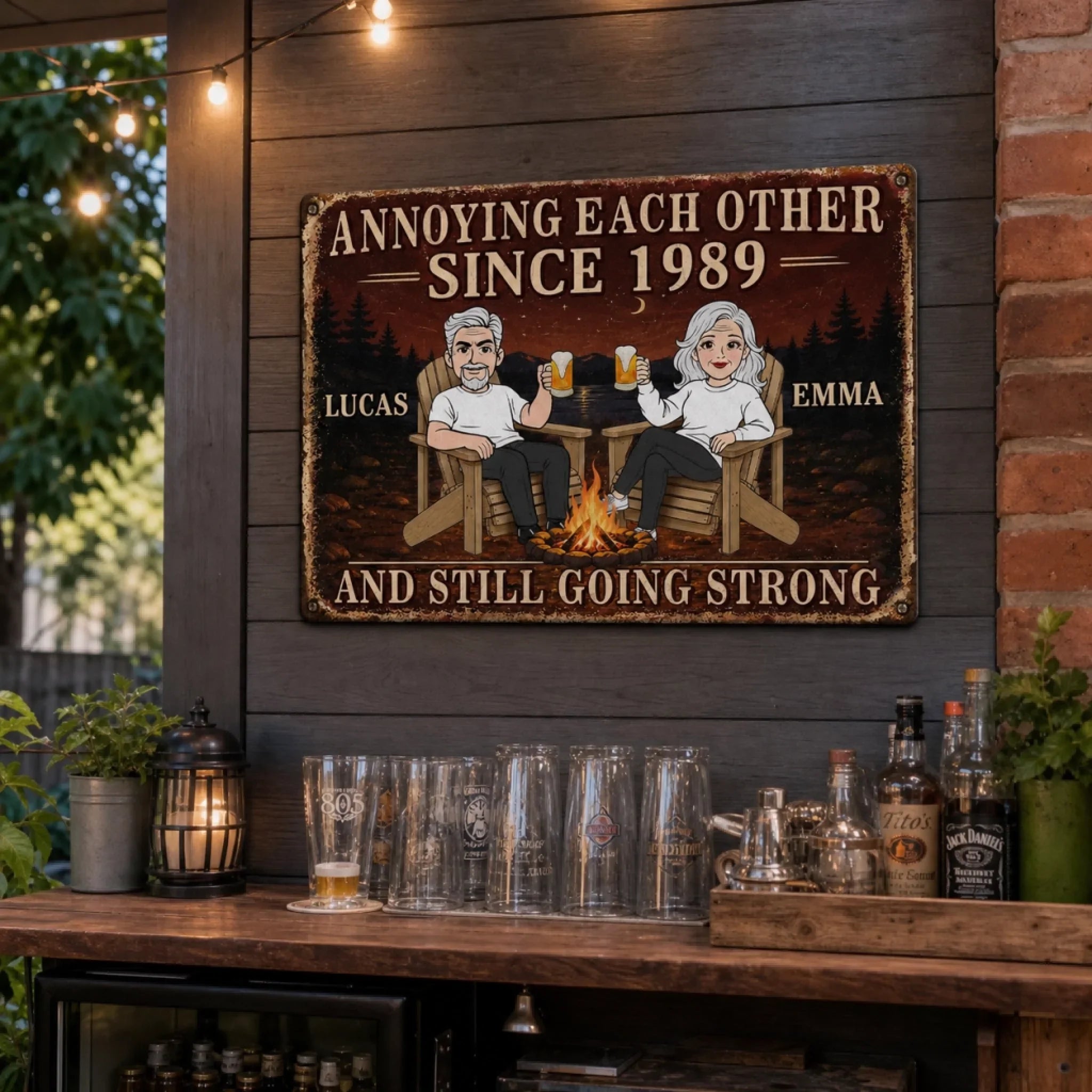 Custom Home Decor Metal Sign - Personalized Anniversary Wedding Gifts For Husband And Wife, Him And Her - Love Drives Us Crazy