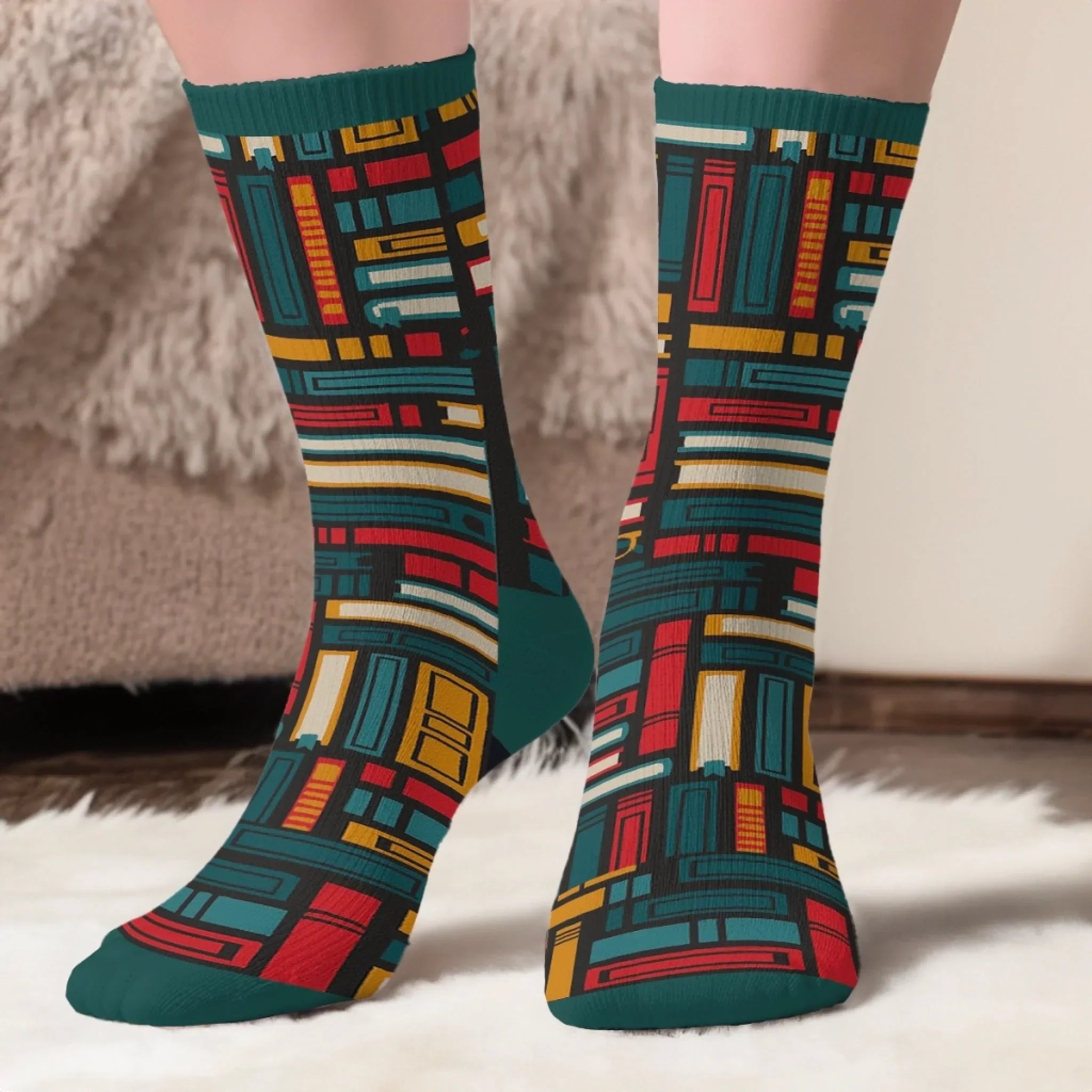 Custom Crew Socks - Personalized Bookish Gifts For Book Lovers, Bookworms, Readers, Dog Lovers, Dog Mom - Lost In A Good Book