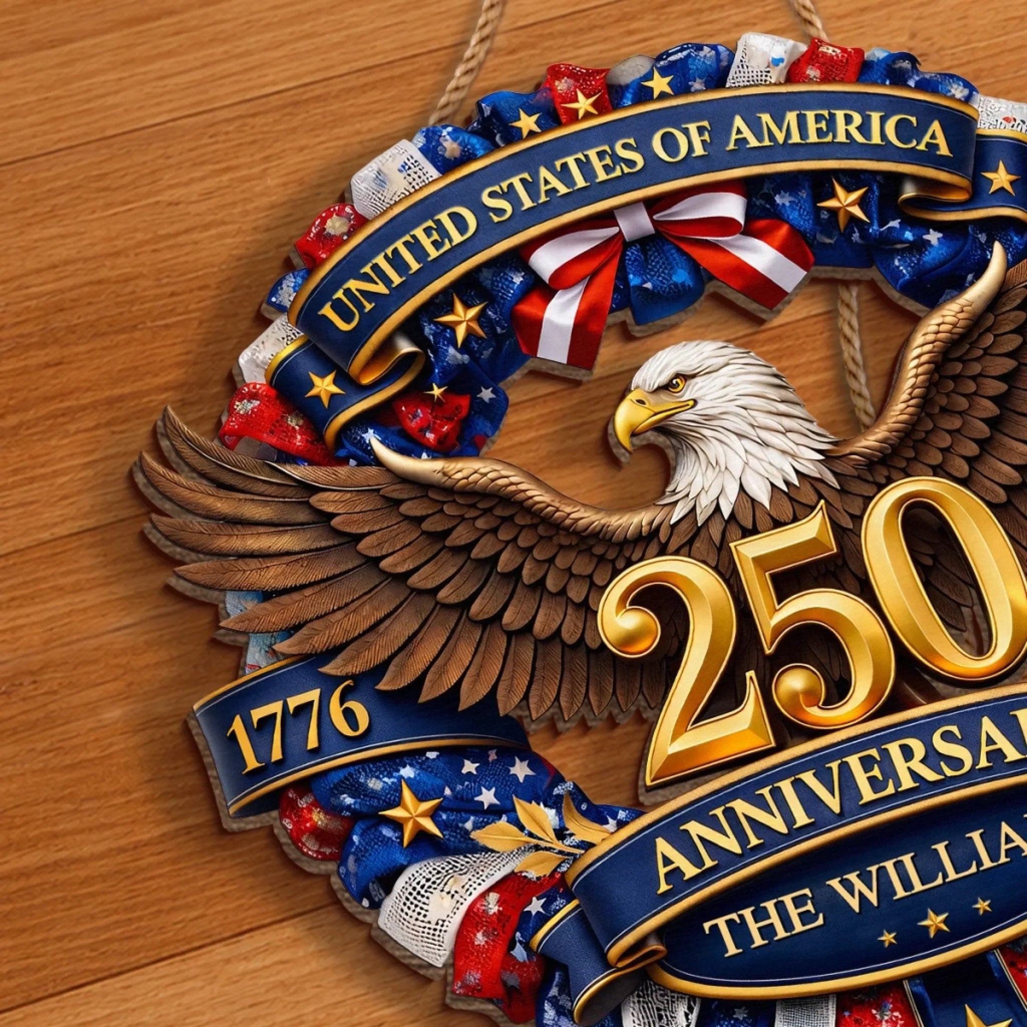 Custom Wood Sign - Personalized America 250th Anniversary Gifts For Mom, Dad, Brother, Sister, Kids - Strength That Stands The Test Of Time