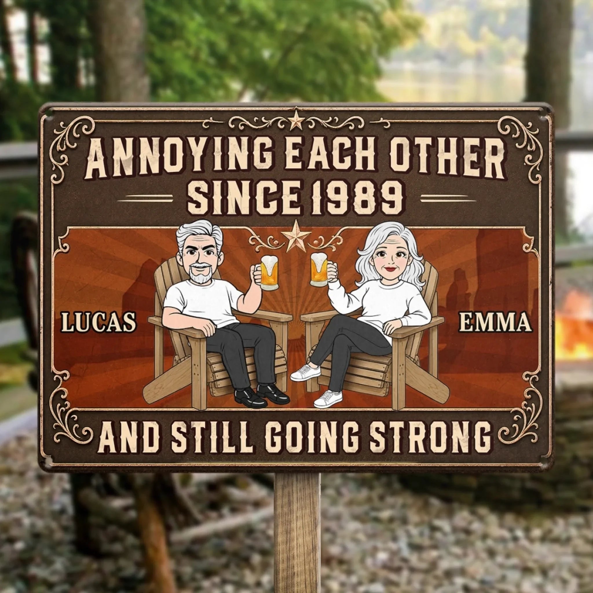 Custom Home Decor Metal Sign - Personalized Anniversary Wedding Gifts For Husband And Wife, Him And Her - Stuck With You
