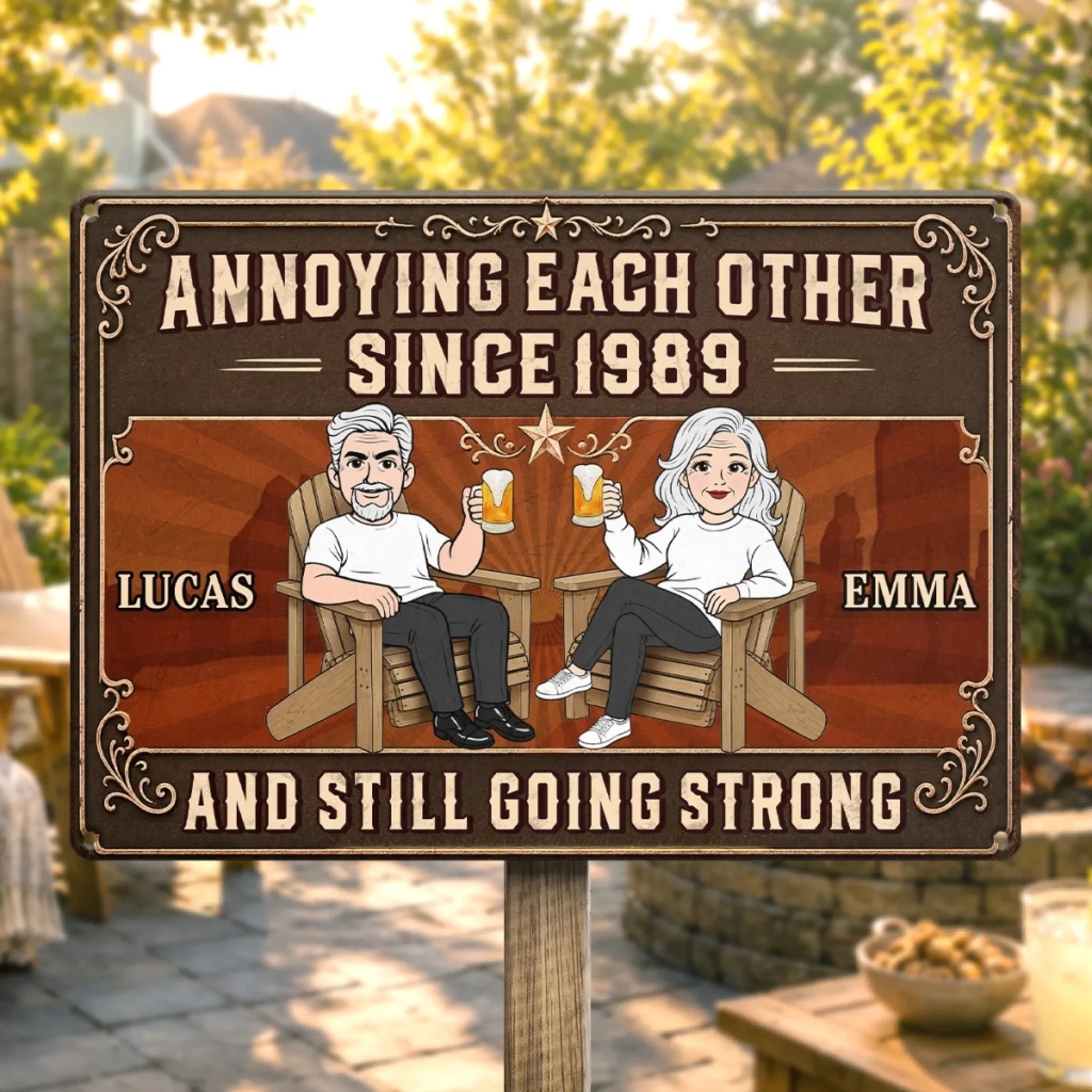 Custom Home Decor Metal Sign - Personalized Anniversary Wedding Gifts For Husband And Wife, Him And Her - Stuck With You