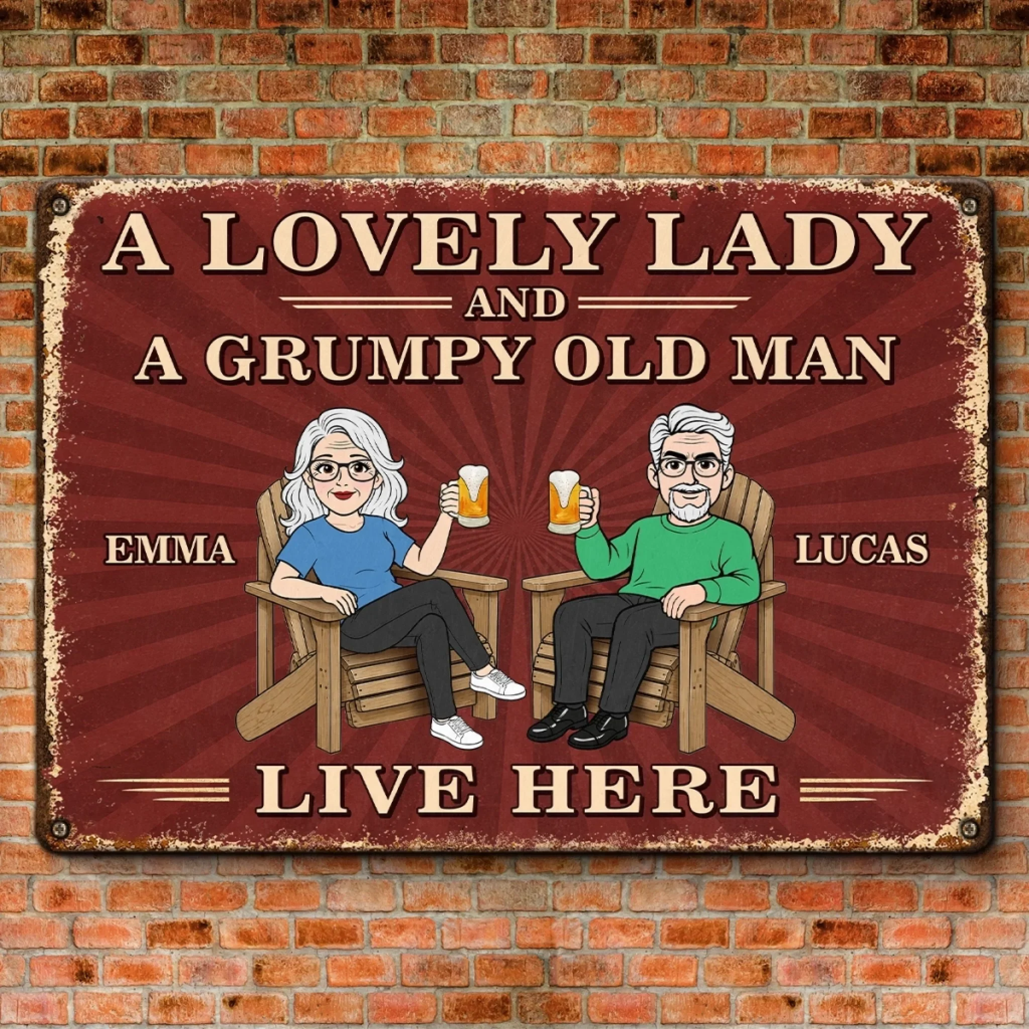 Custom Home Decor Metal Sign - Personalized Anniversary Wedding Gifts For Husband And Wife, Him And Her - Our Real Life Sitcom