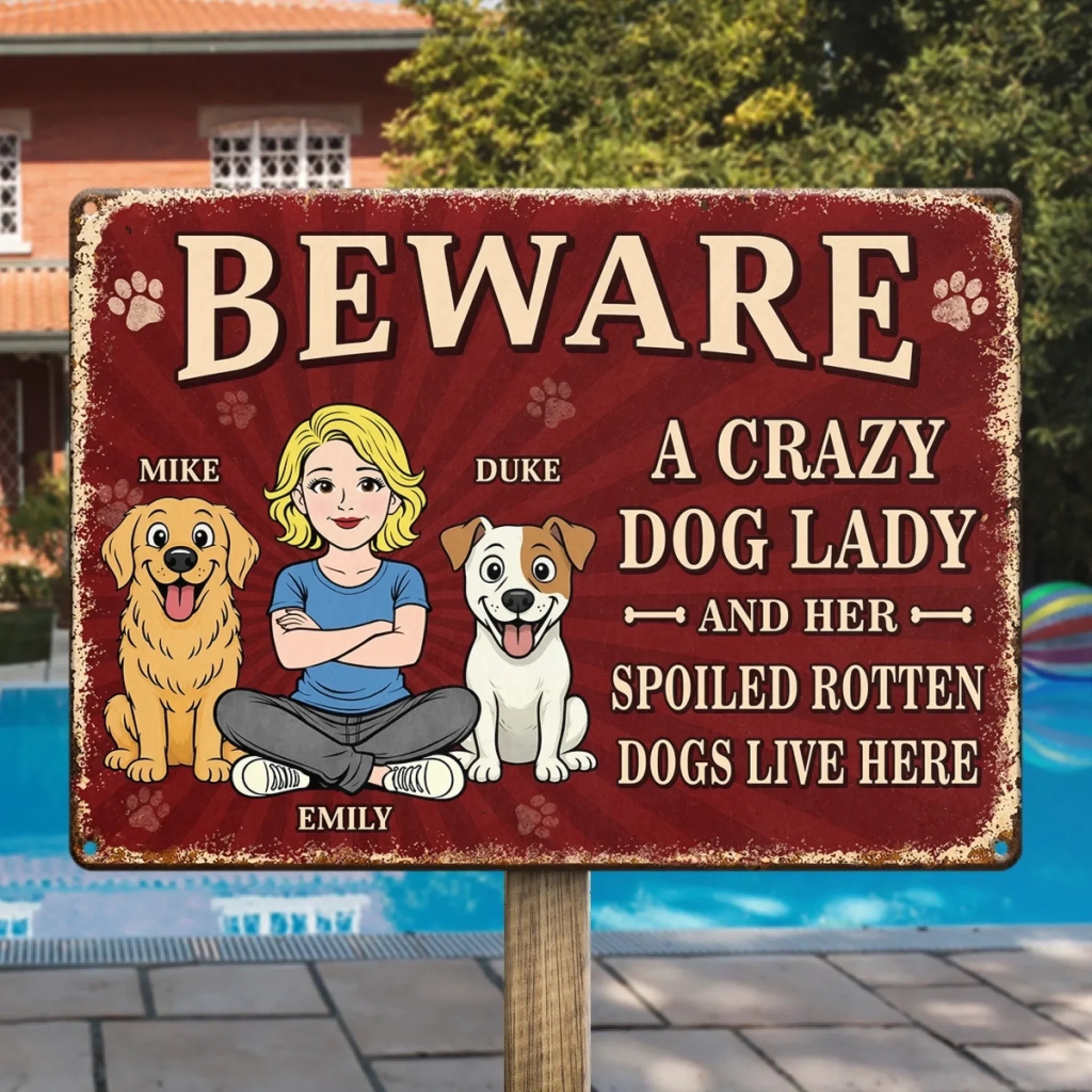 Custom Home Decor Metal Sign - Personalized Birthday Gifts For Dog Lovers, Dog Dad And Mom - Welcome To Our Furry Madhouse