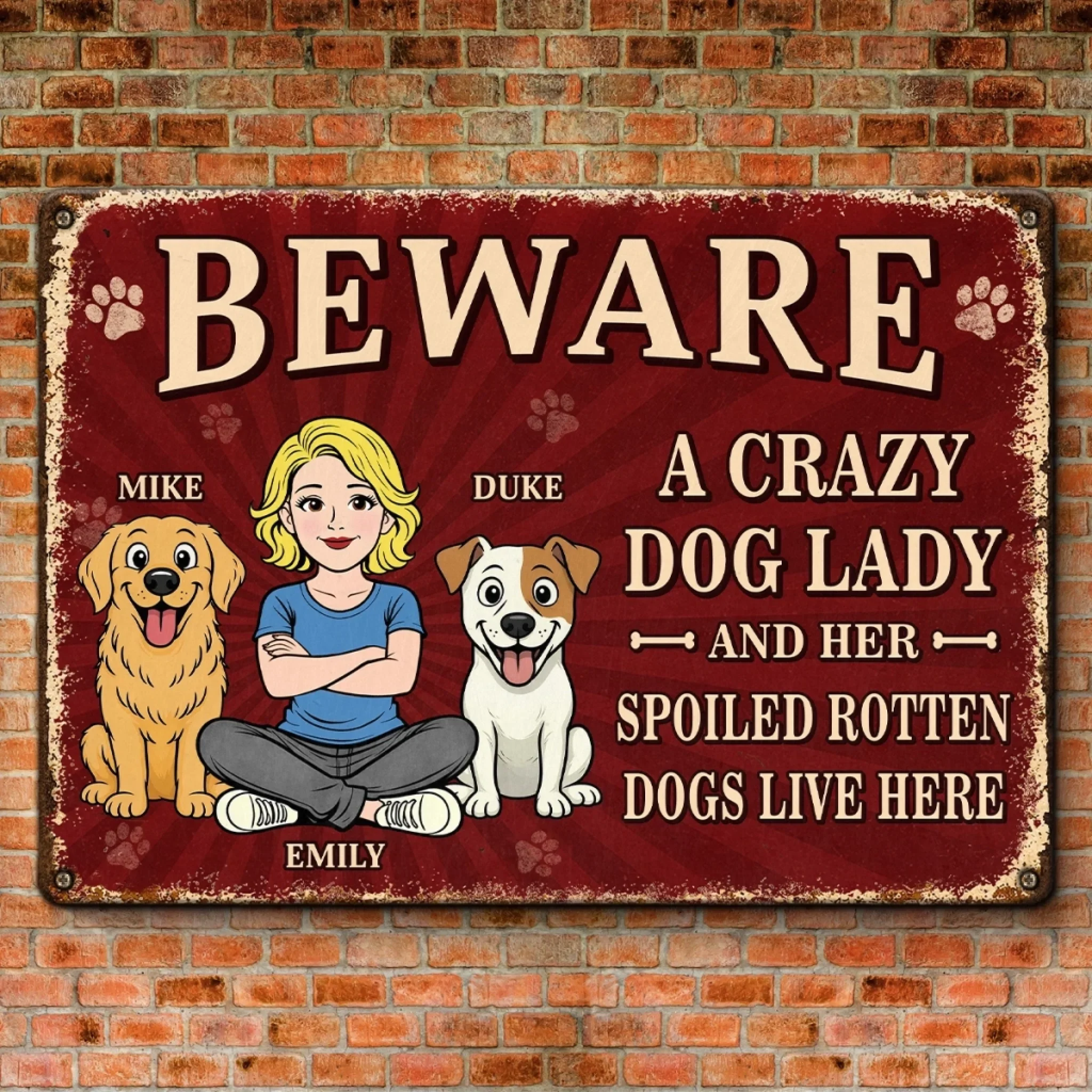 Custom Home Decor Metal Sign - Personalized Birthday Gifts For Dog Lovers, Dog Dad And Mom - Welcome To Our Furry Madhouse