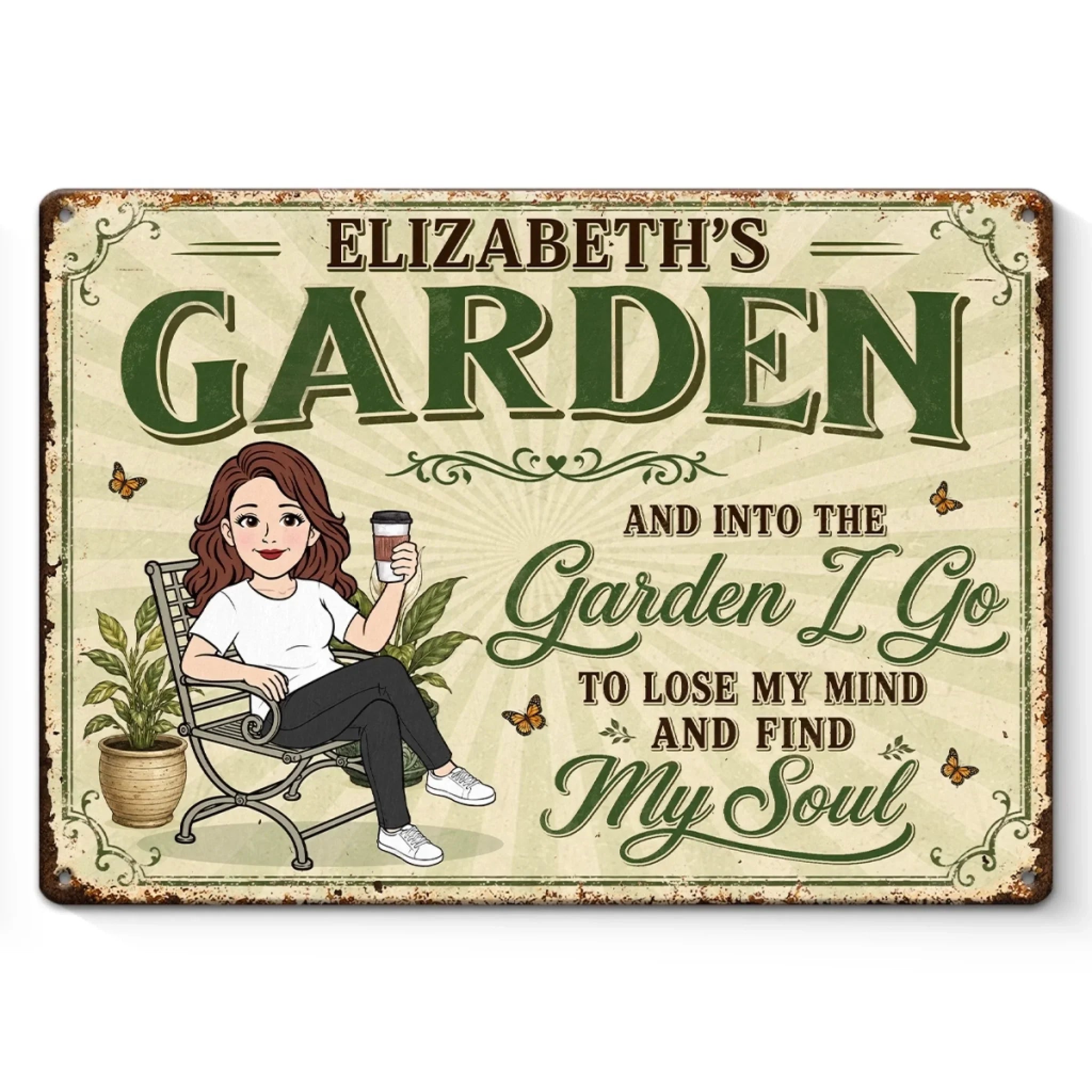 Custom Home Decor Metal Sign - Personalized Birthday Garden Gifts For Gardeners - Losing My Mind In The Garden
