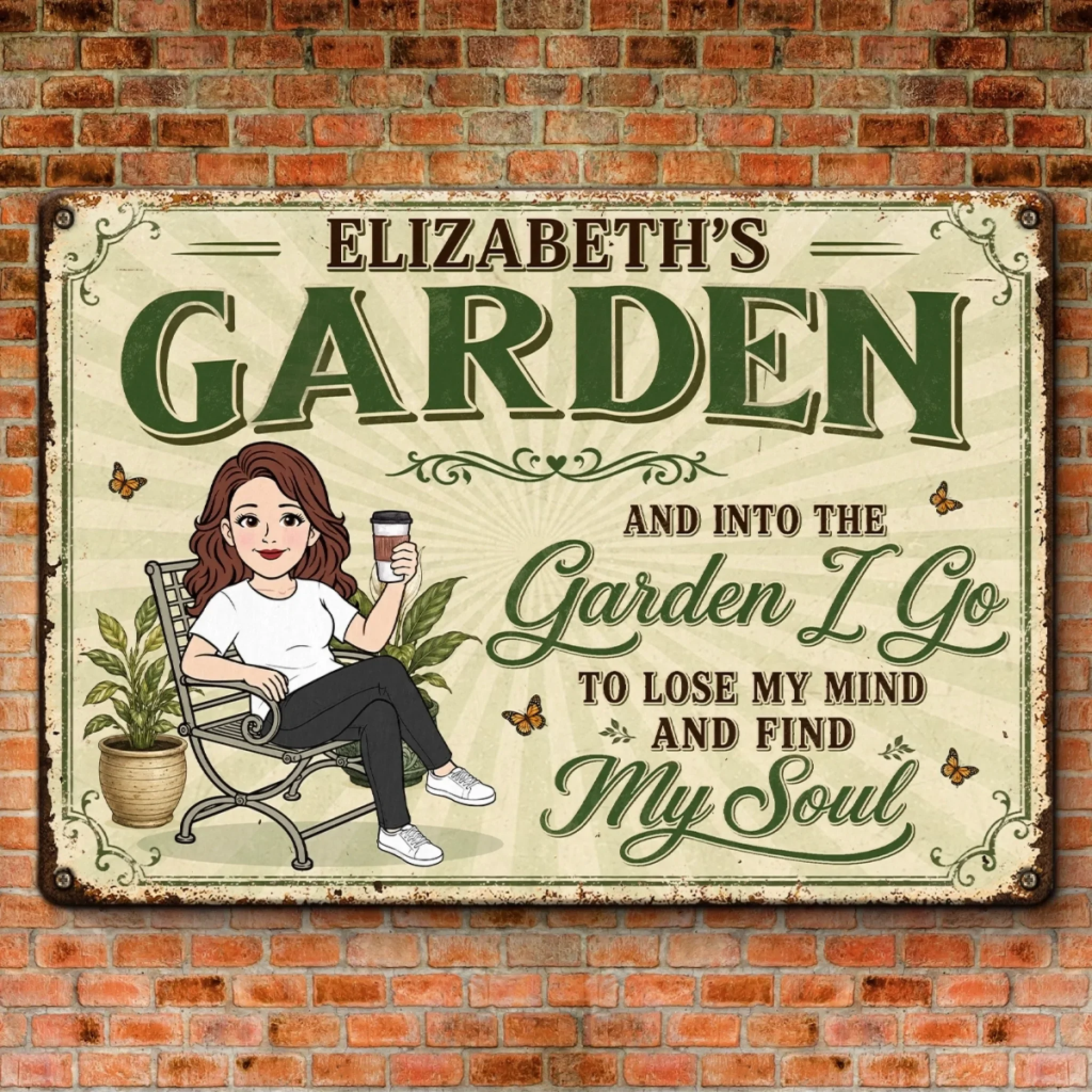 Custom Home Decor Metal Sign - Personalized Birthday Garden Gifts For Gardeners - Losing My Mind In The Garden