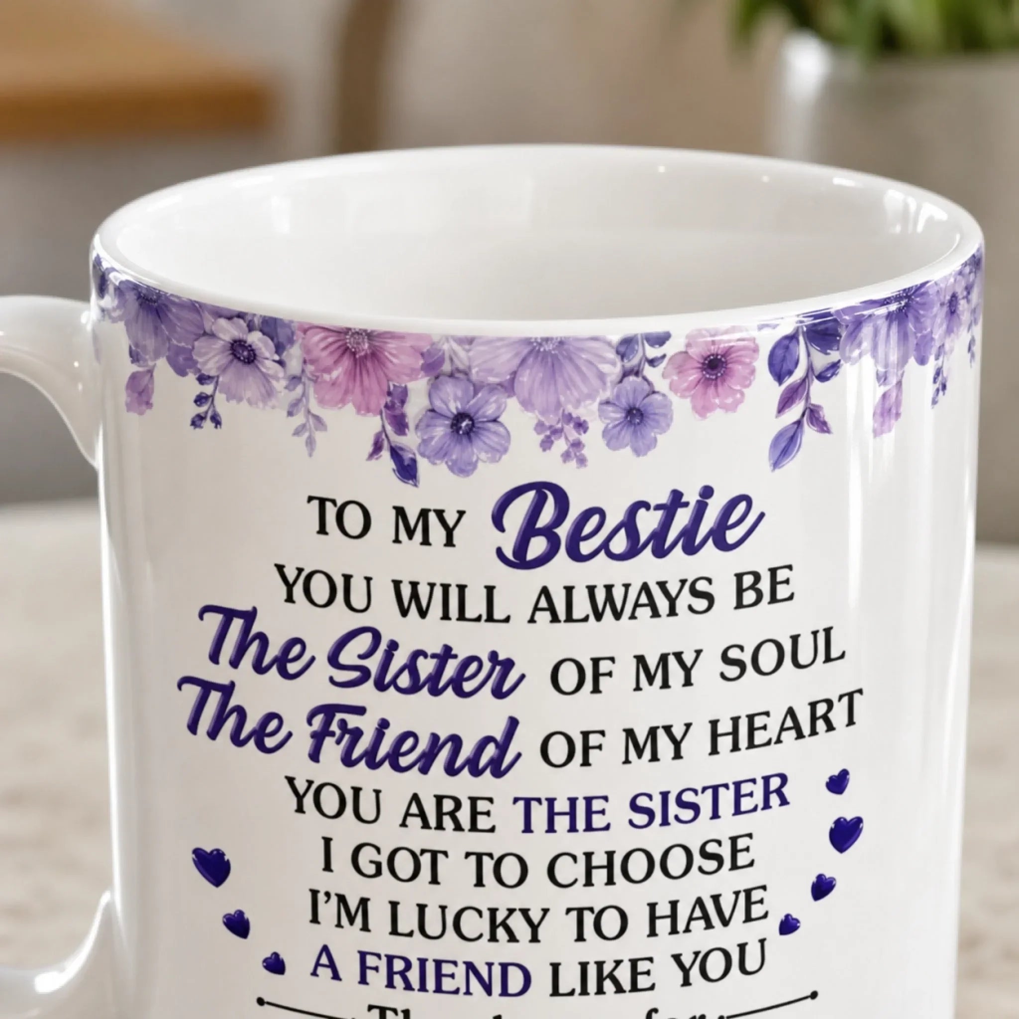 Custom Mug - Personalized Best Friend Birthday Gifts For Women, Besties, Sisters, BFF - Besties For Life