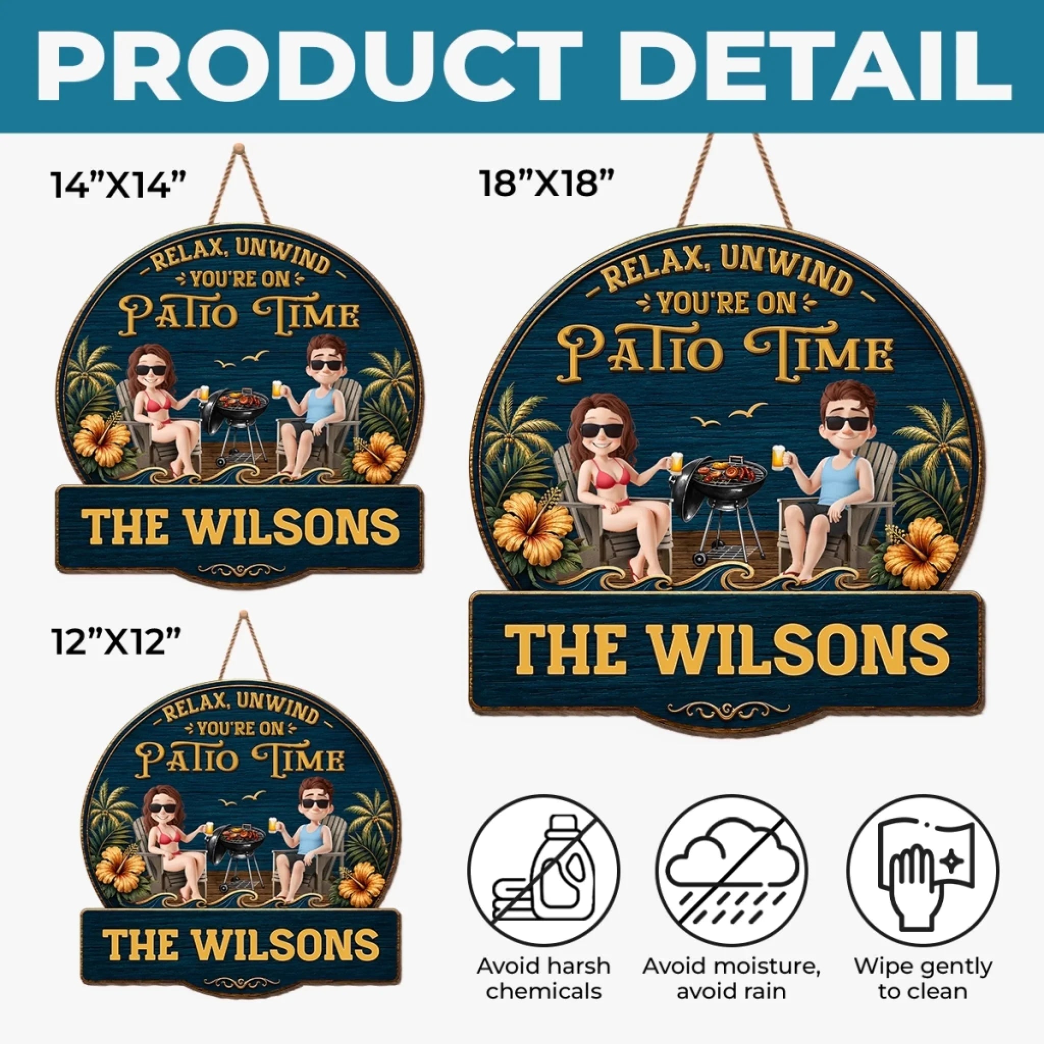 Custom Wood Sign - Personalized Summer Vacation And Travel Gifts For Husband And Wife, Him And Her - Grill Master, Party Captain