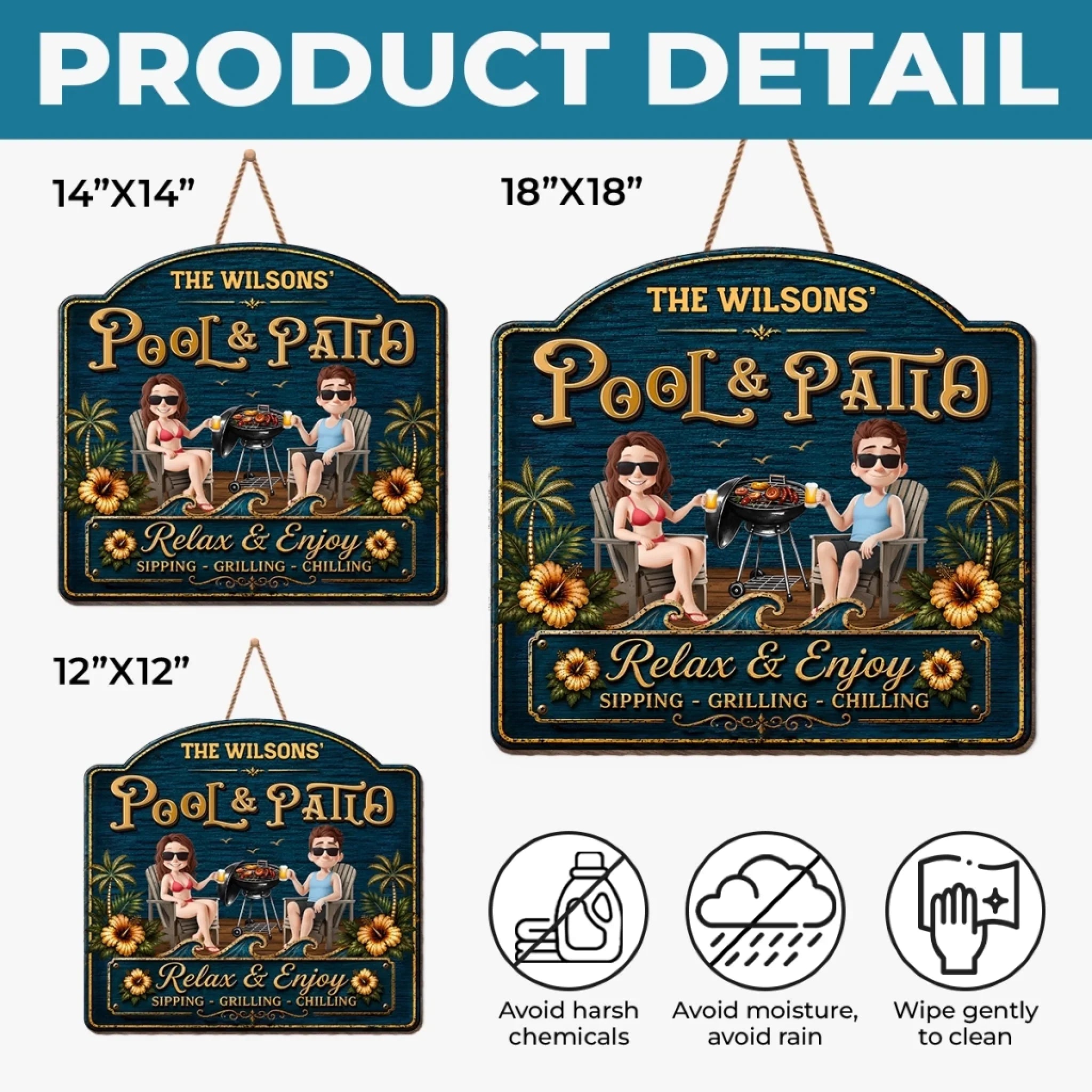 Custom Wood Sign - Personalized Summer Vacation And Travel Gifts For Husband And Wife, Him And Her - Where Summer Never Ends