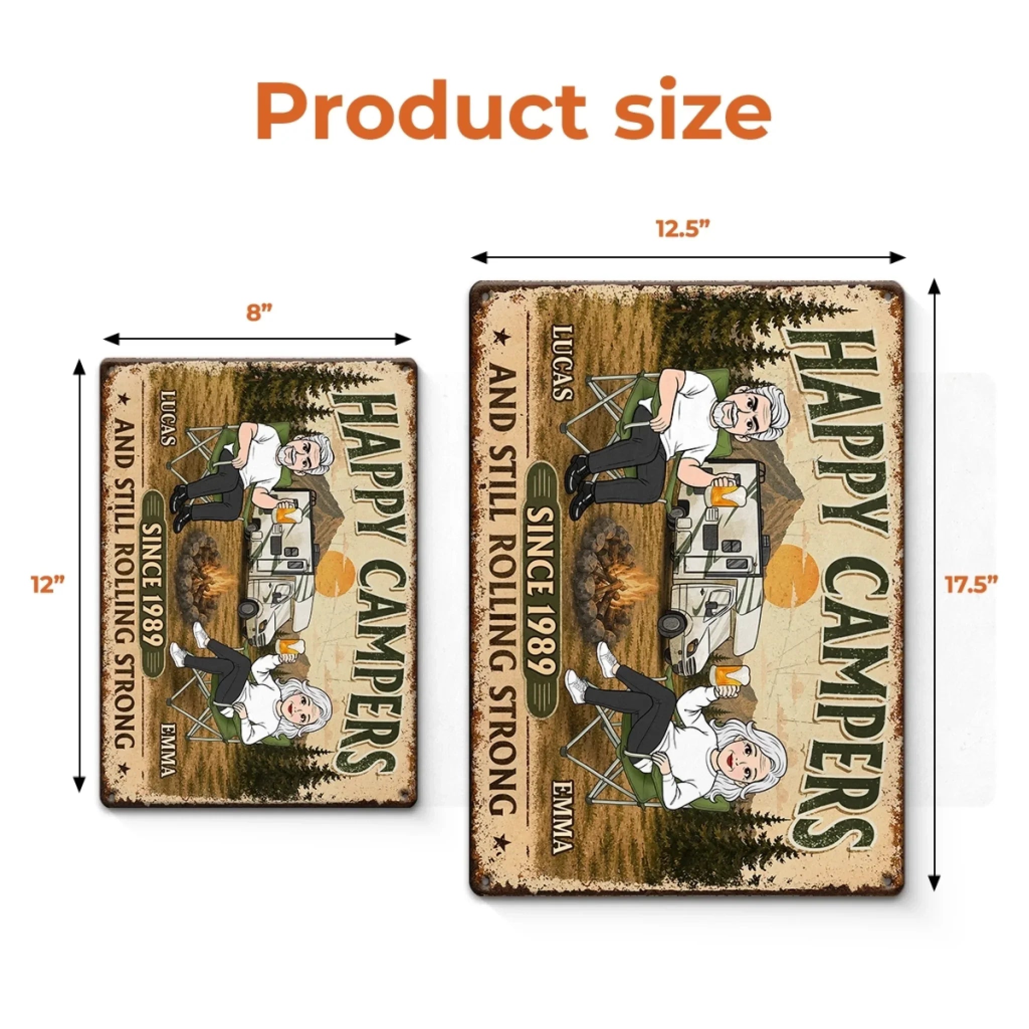 Custom Home Decor Metal Sign - Personalized Anniversary Wedding Camping Gifts For Campers, Husband And Wife, Him And Her - Still Rolling Strong
