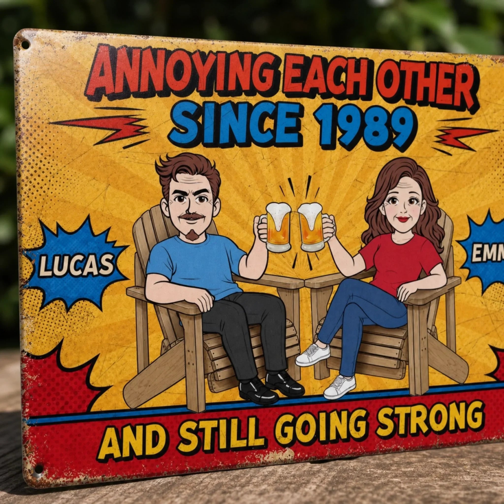Custom Home Decor Metal Sign - Personalized Anniversary Wedding Gifts For Husband And Wife, Him And Her - My Favorite Person To Annoy