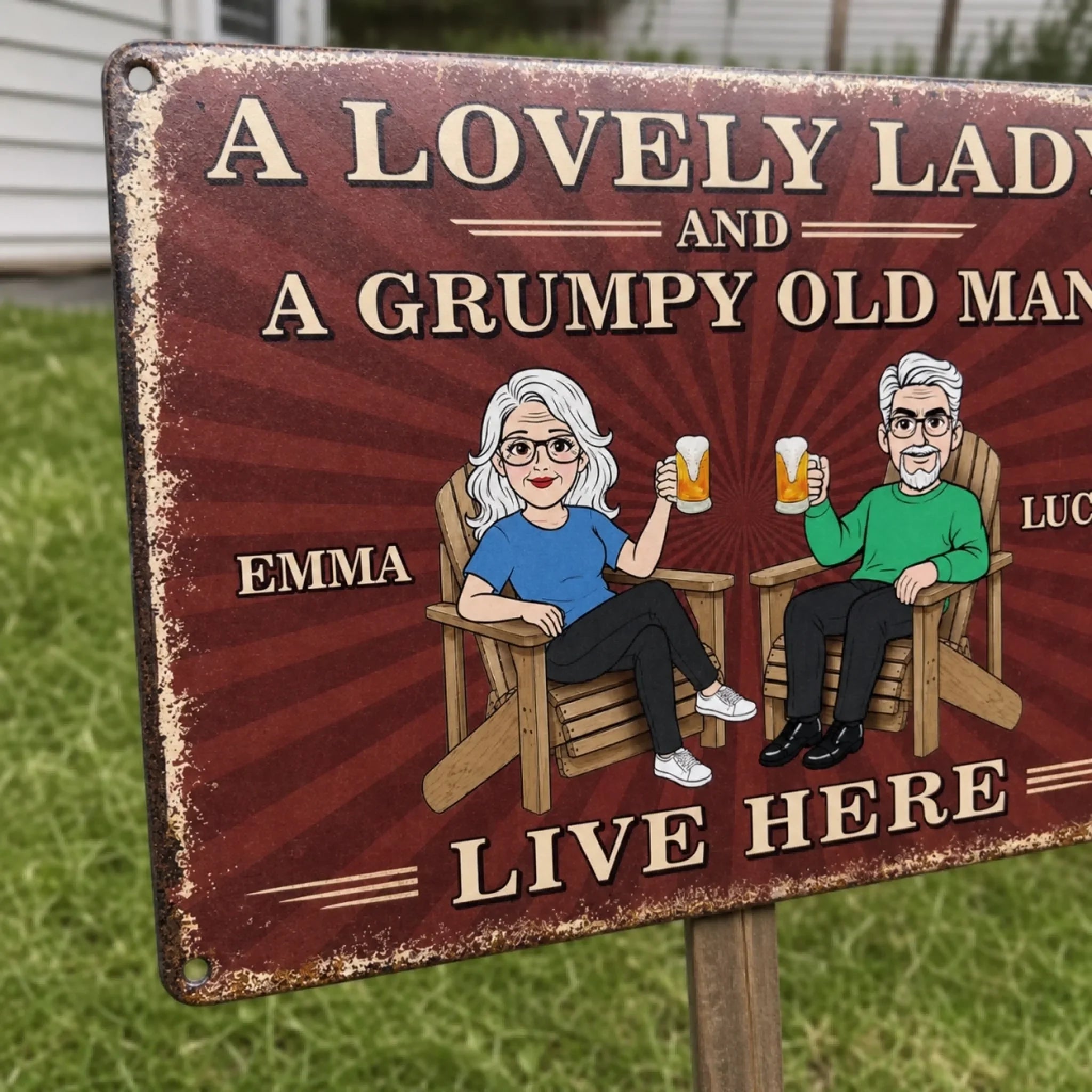 Custom Home Decor Metal Sign - Personalized Anniversary Wedding Gifts For Husband And Wife, Him And Her - Our Real Life Sitcom