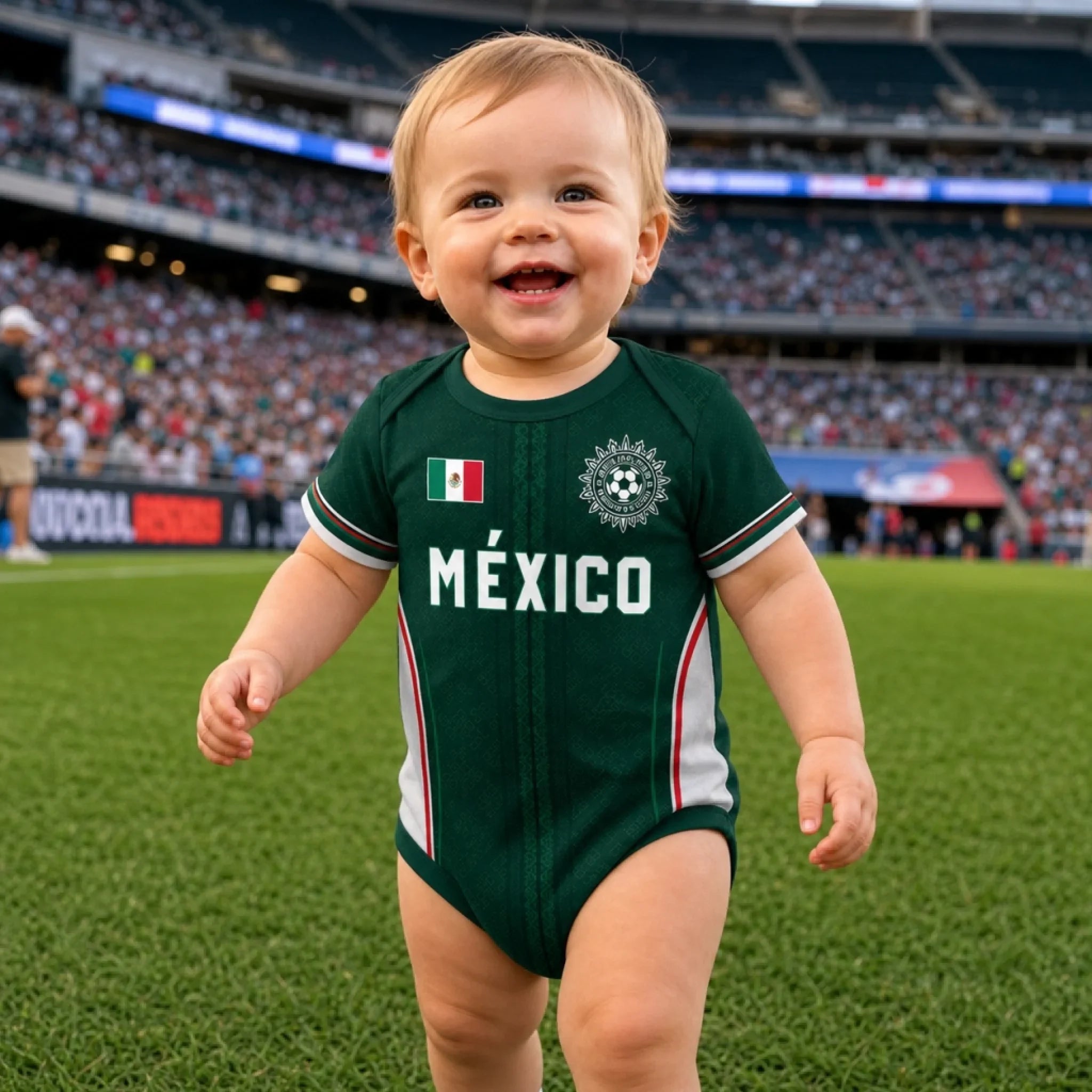 Custom Mexico World Football Baby Jersey Bodysuit
- Personalized Baby Shower, Gender Reveal Gifts For New Moms, New Dads, Football Lovers - Team’s Little All Star