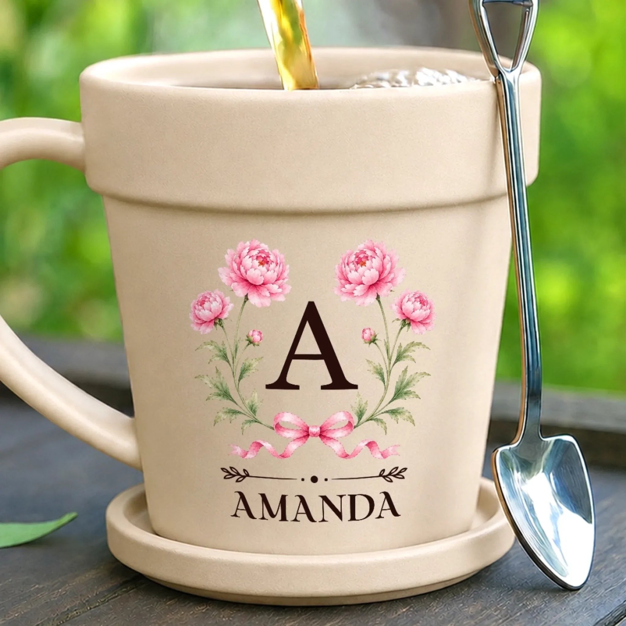 Custom Plant Pot Ceramic Mug - Personalized Birthday Garden Gifts For Gardeners, Women, Besties, Sisters, BFF - Earthy Girl Aesthetic