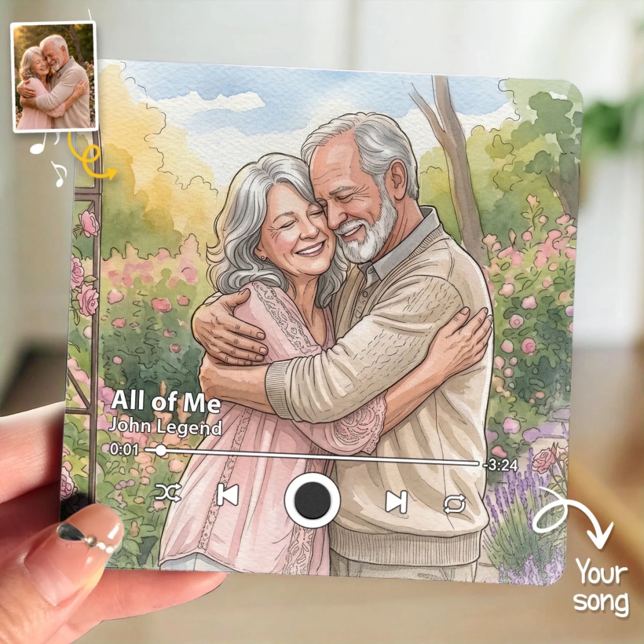Custom Photo Music Fridge Magnet That Can Play Songs - Personalized Anniversary Wedding Gifts For Husband And Wife, Him And Her - Eternal Sunshine Together