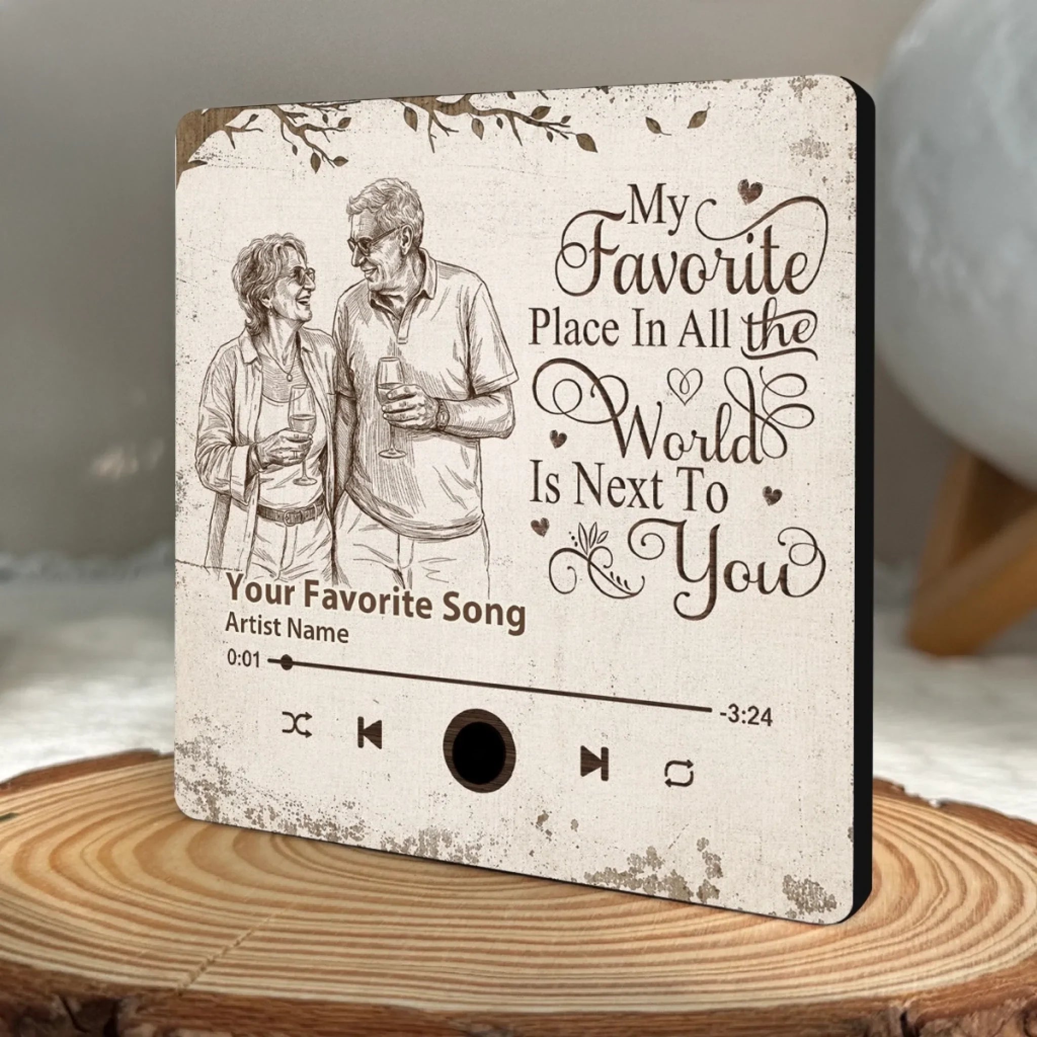 Custom Photo Music Fridge Magnet That Can Play Songs - Personalized Anniversary Wedding Gifts For Husband And Wife, Him And Her - Blessed With Endless Love