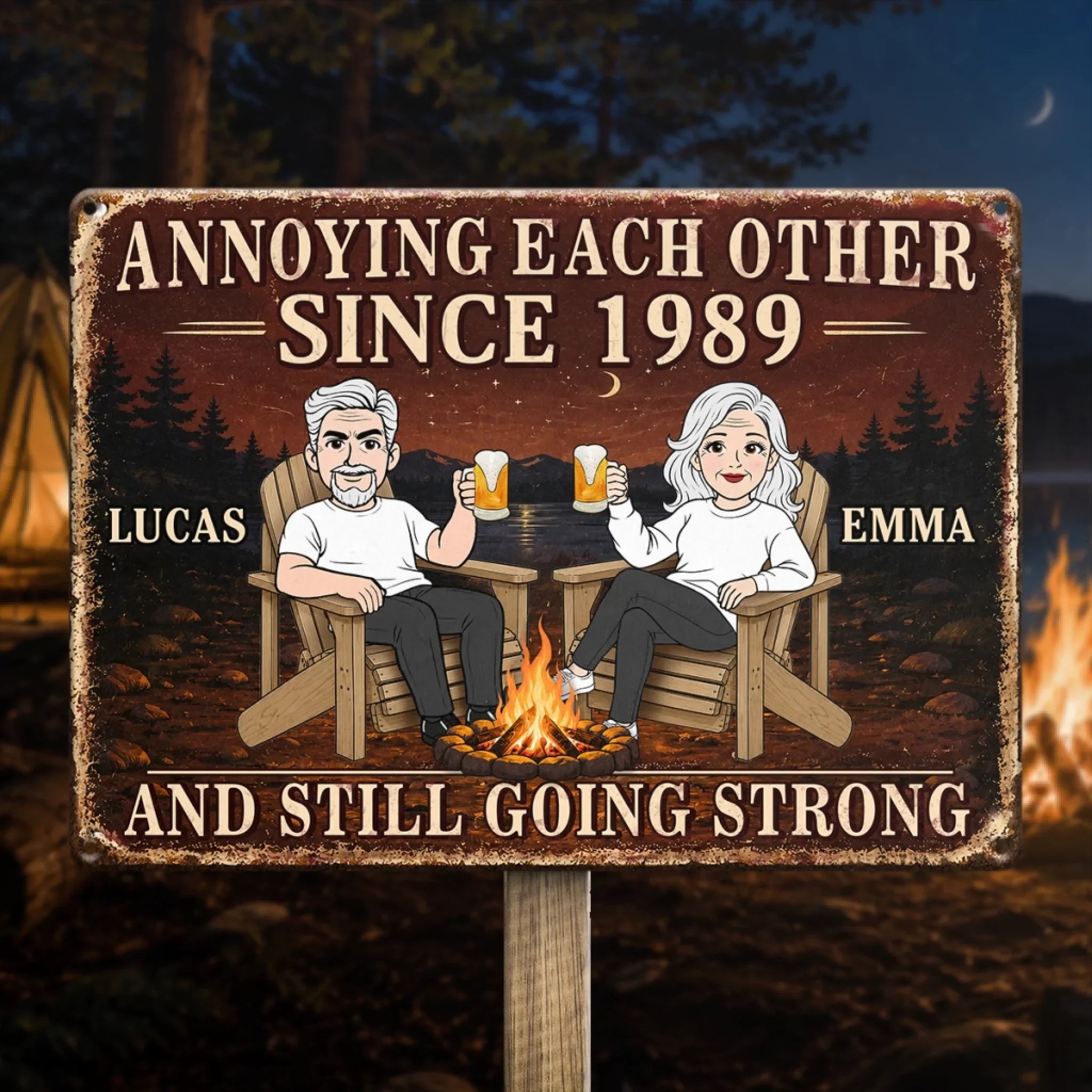 Custom Home Decor Metal Sign - Personalized Anniversary Wedding Gifts For Husband And Wife, Him And Her - Love Keeps Us Wild