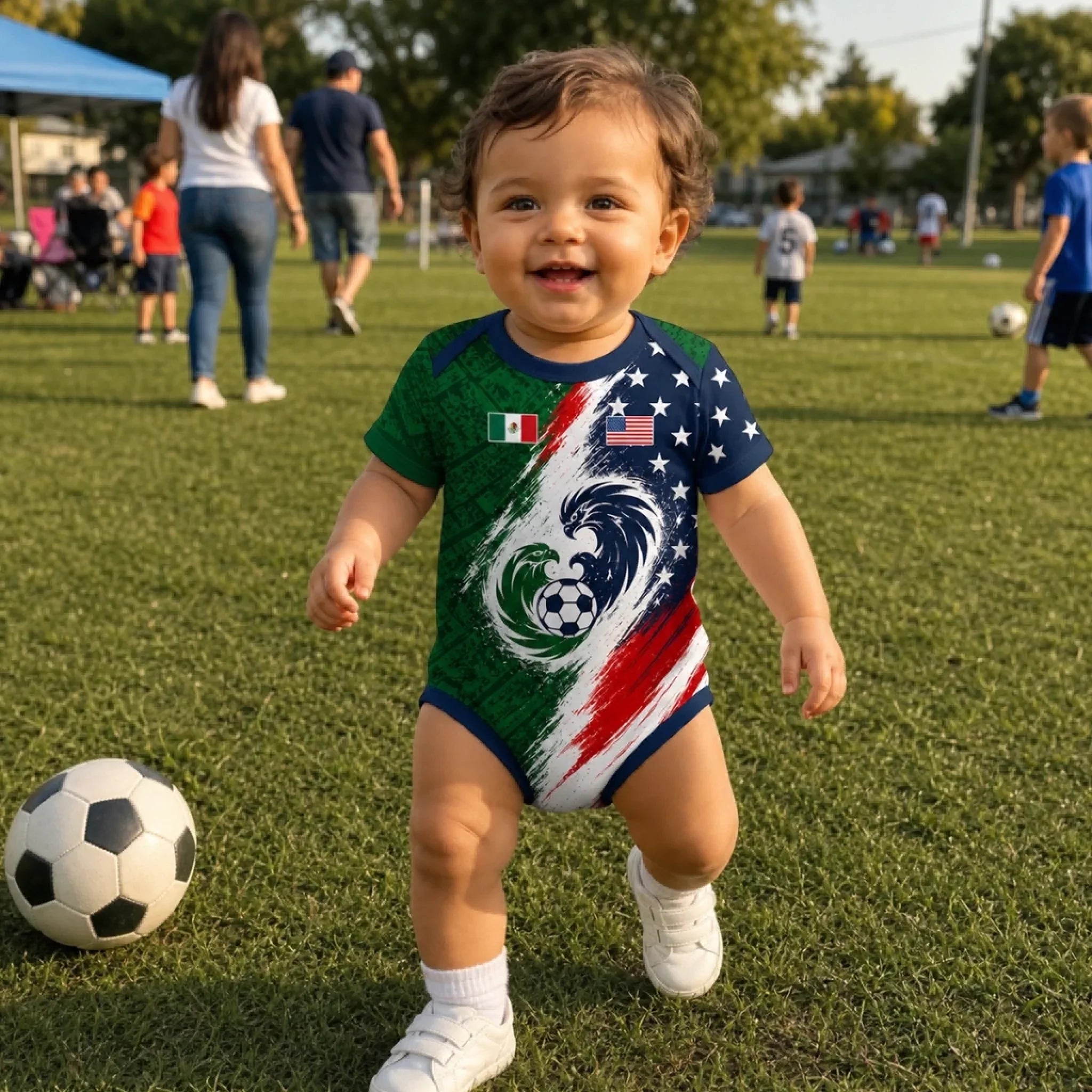 Custom World Football Baby Jersey Bodysuit
- Personalized Baby Shower, Gender Reveal Gifts For New Moms, New Dads, Football Lovers - Future Football Legend In Training