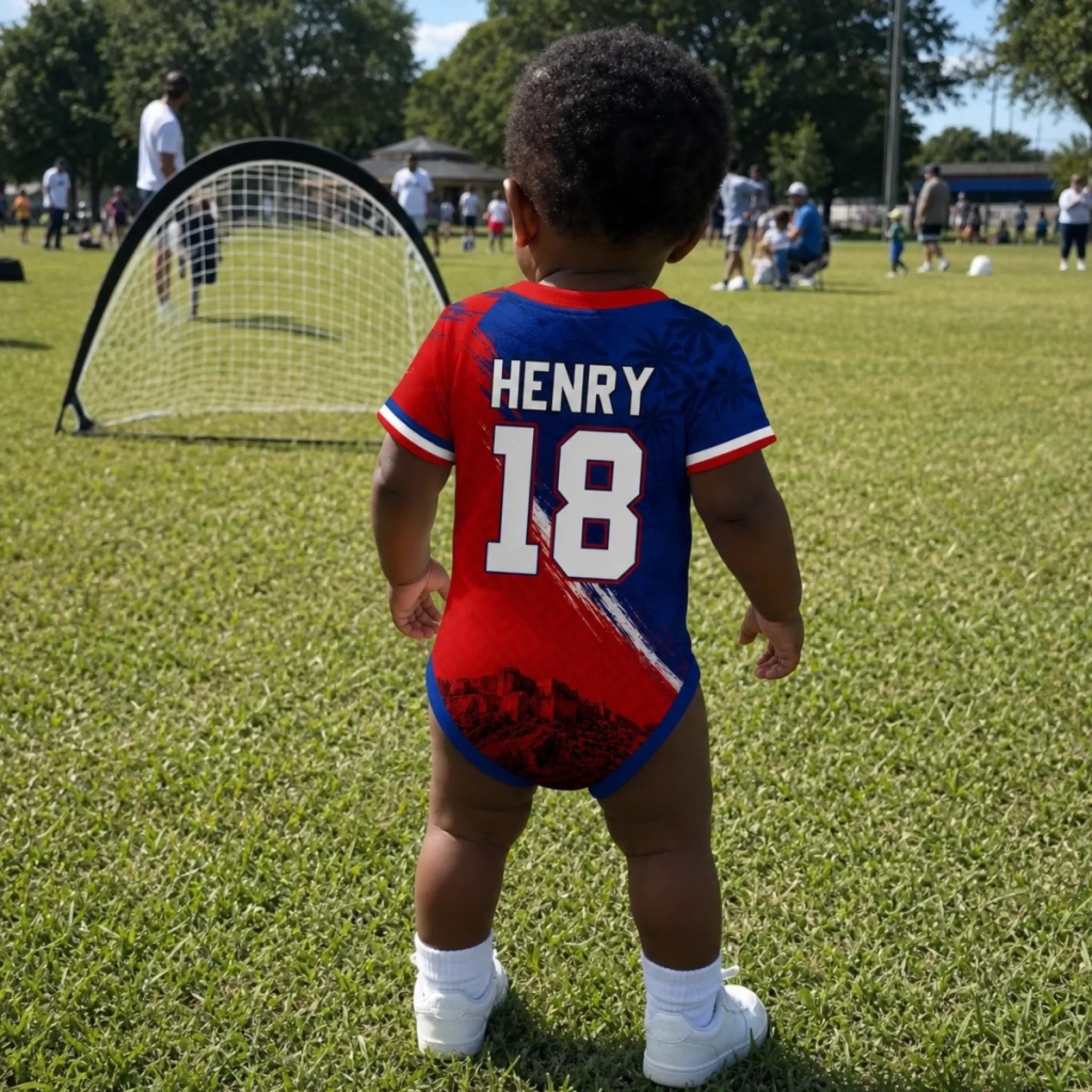 Custom Haiti World Football Baby Jersey Bodysuit
- Personalized Baby Shower, Gender Reveal Gifts For New Moms, New Dads, Football Lovers - Haiti’s Littlest Football Star Is Here
