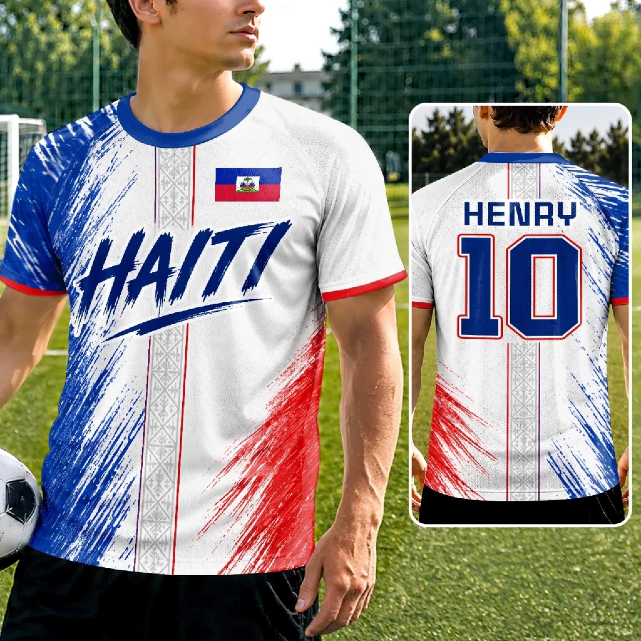 Custom Men's Haiti World Football Jersey Shirt - Personalized Birthday Gifts For Football Lovers, Sports Fans, Sports Lovers - Unstoppable On The Pitch