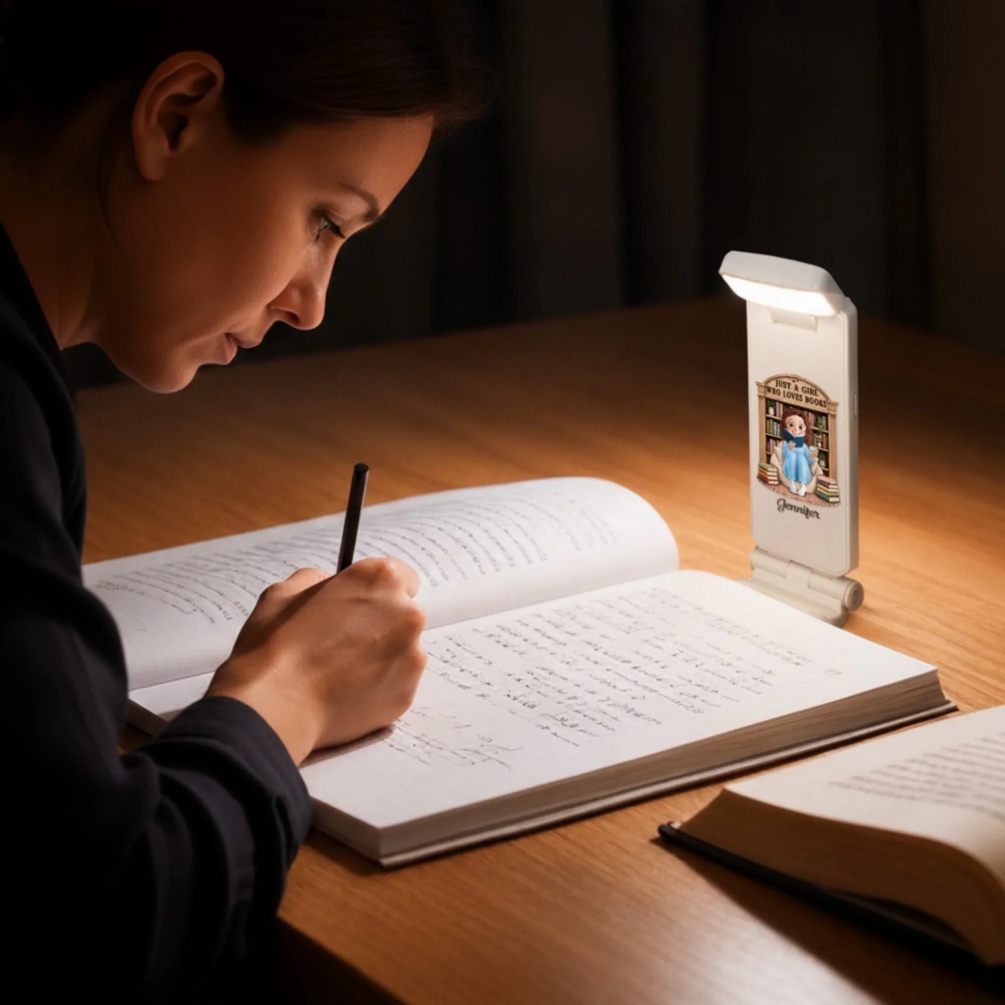 Custom Clip LED Reading Lamp - Personalized Bookish Gifts For Book Lovers, Bookworms, Readers - Reading Is My Happy Place