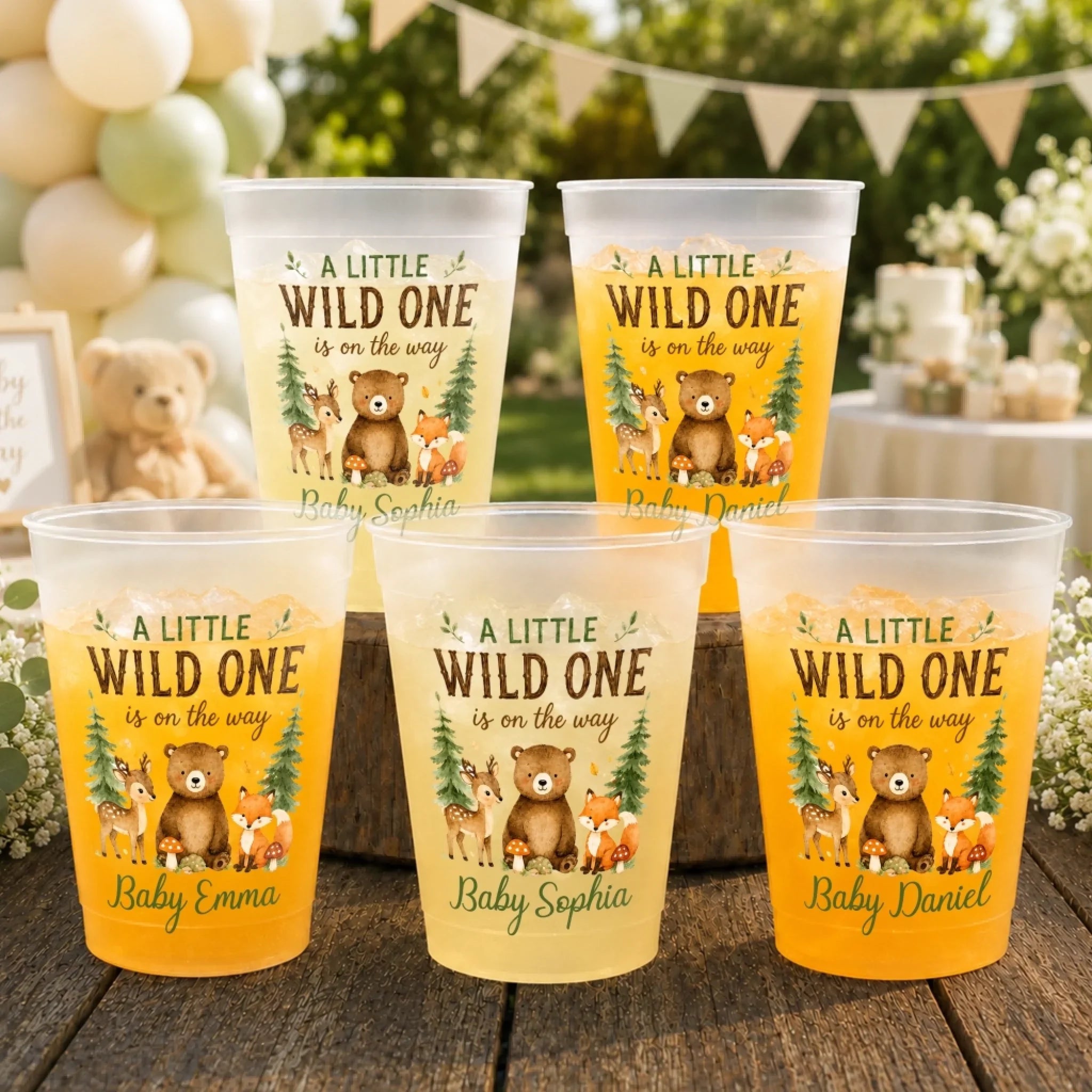 Custom Party Cups - Personalized Baby Shower, Gender Reveal Gifts For New Moms, New Dads, New Parents - A Little Wild One