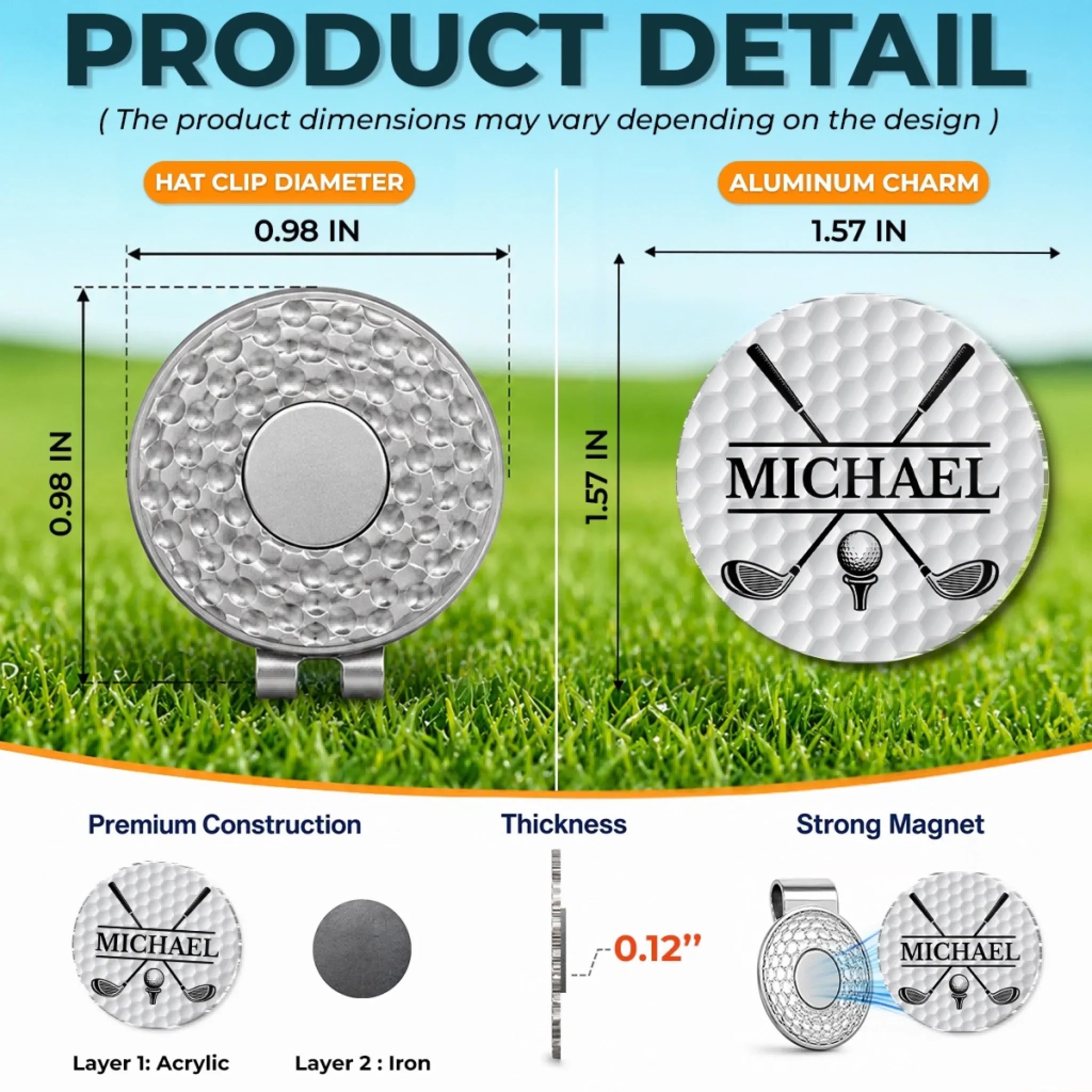 Custom Golf Ball Marker - Personalized Birthday Gifts For Golf Lovers, Sports Fans, Sports Lovers - Swing With Purpose